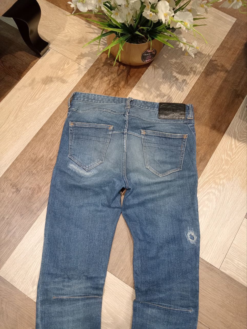 Number (N)ine NUMBER NINE X STUDIOUS BLUE DISTRESSED SKINNY STRETCH JEANS Size US 29 - 11 Thumbnail