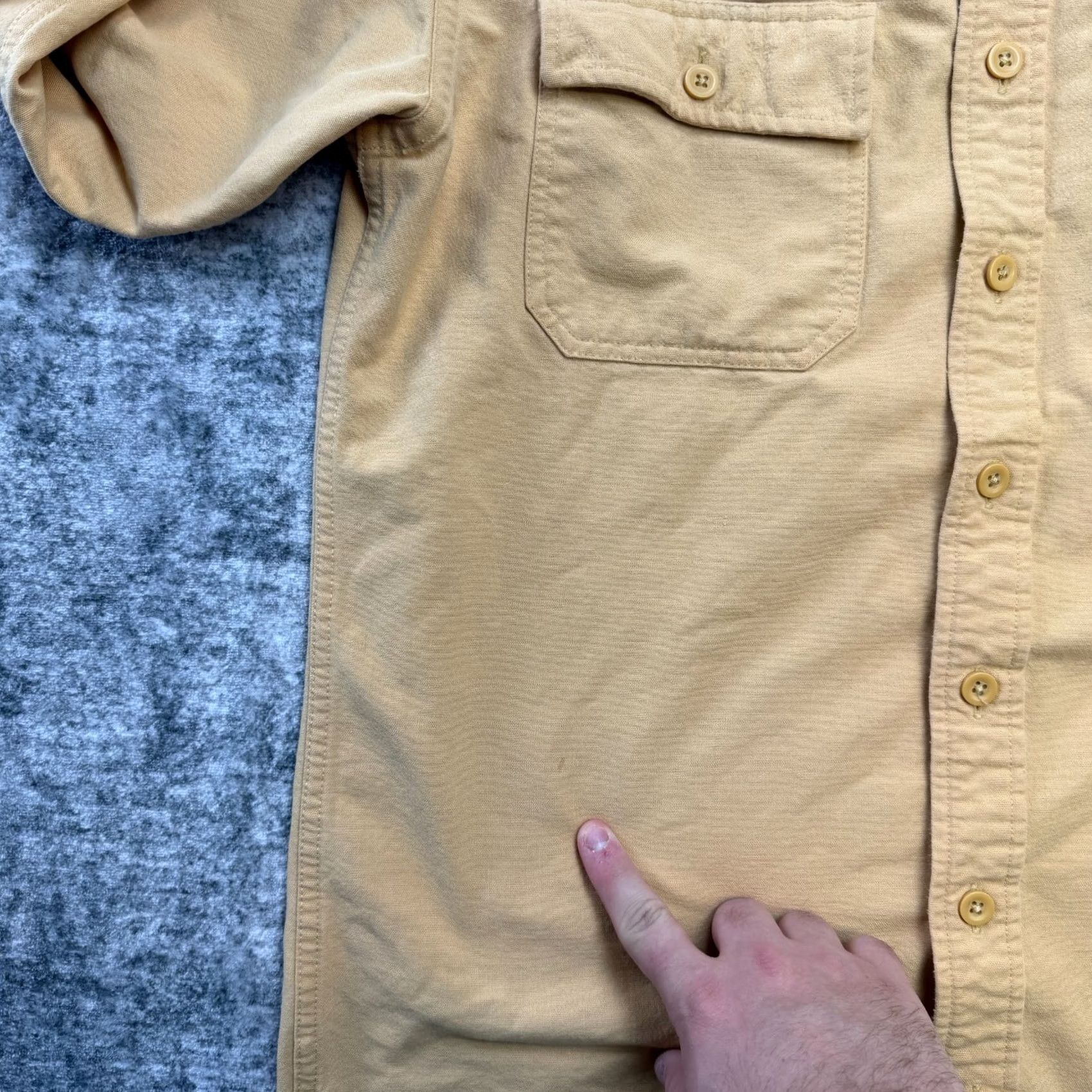 Vintage L.L.Bean Shirt Mens MT Yellow Flannel Heavyweight Cotton Button-Up Chore Workwear Casual Size US M / EU 48-50 / 2 - 7 Thumbnail