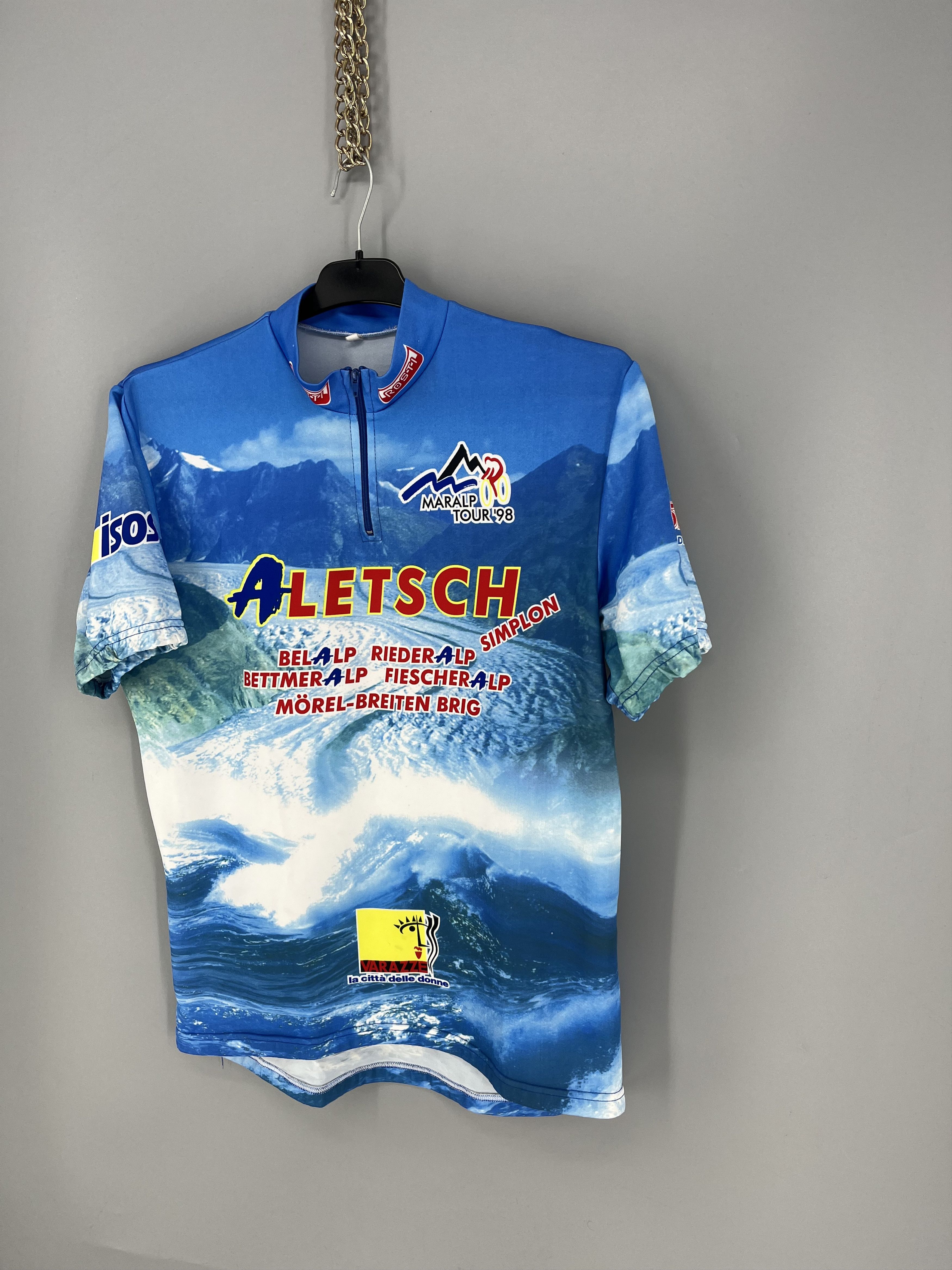 Vintage Vtg Maralp Tour ’98 Aletsch Cycl0ing Jersey Mountain Print Size US XL / EU 56 / 4 - 4 Thumbnail