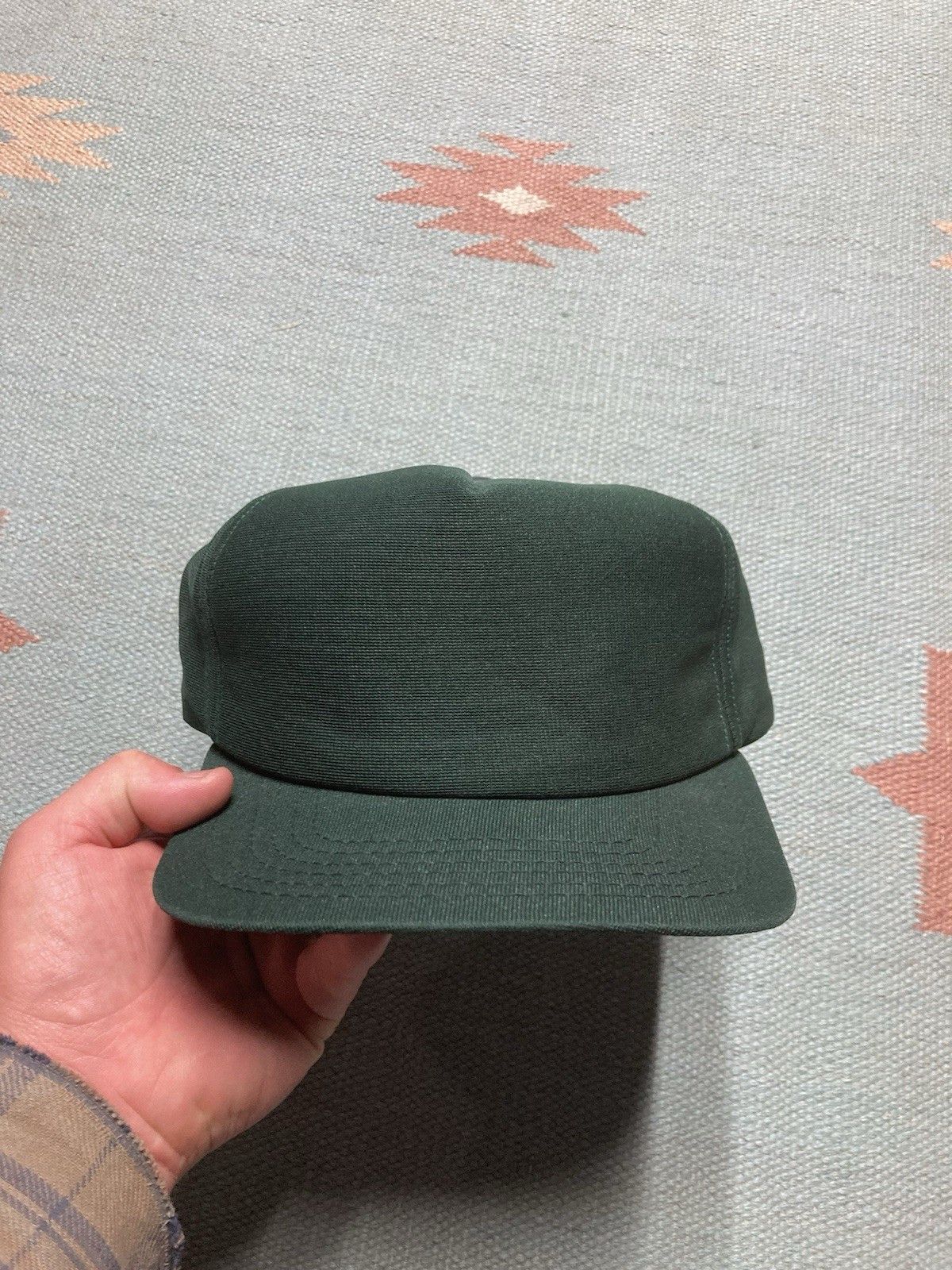 Vintage 80s SnapBack hat new era blank forest green made USA dupont Size ONE SIZE - 2 Thumbnail