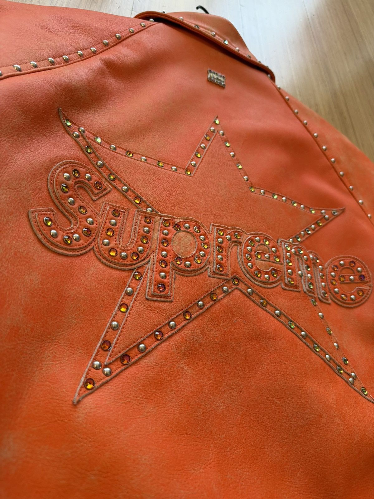Supreme × Vanson Leathers Vanson Leather x Supreme x BB Simon Leather Jacket (Orange) Size US M / EU 48-50 / 2 - 3 Thumbnail
