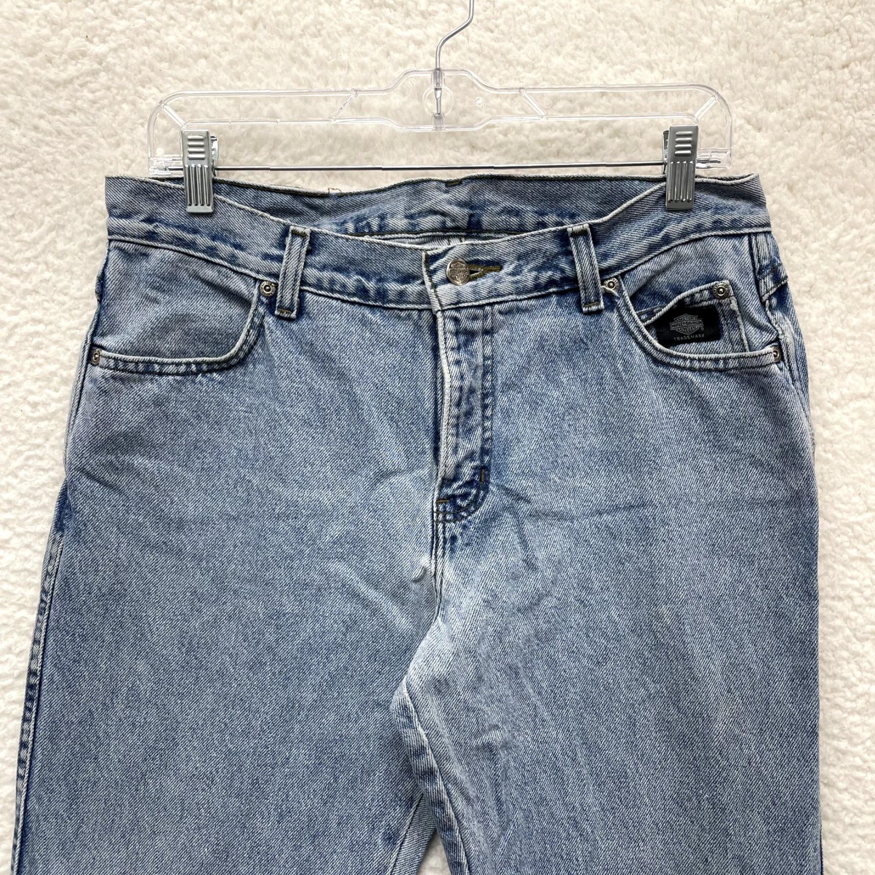 Harley Davidson VINTAGE Harley Davidson Jeans Bootcut Tall Womens 12 Long Light Wash Mid Rise Blue 1990s Mens? Size 34" / US 12 / IT 48 - 3 Thumbnail