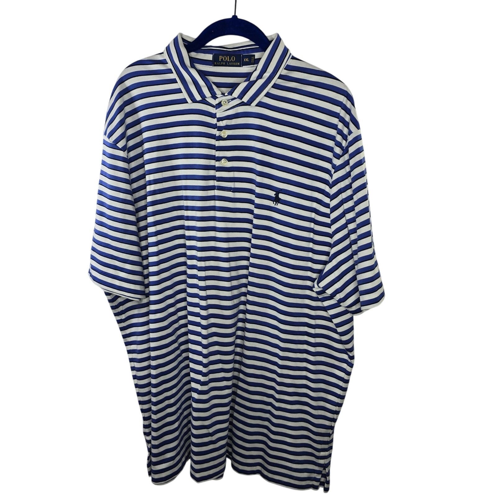 Polo Ralph Lauren Polo Ralph Lauren Blue White Stripe Classic Fit Polo XXL Size US XXL / EU 58 / 5 - 1 Thumbnail