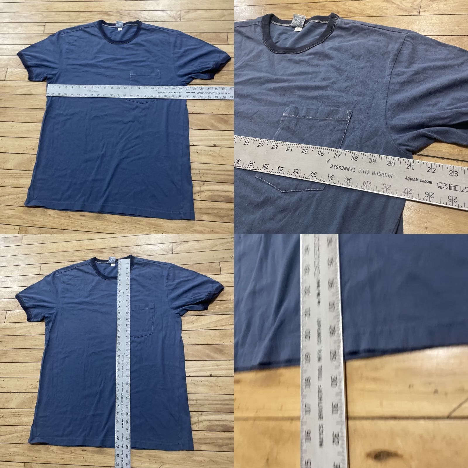 Old Navy VINTAGE Old Navy Shirt Men L Blue White Stitching Crew Neck Short Sleeve T-Shirt 90s USA Skater Preppy Beach Size US L / EU 52-54 / 3 - 8 Thumbnail
