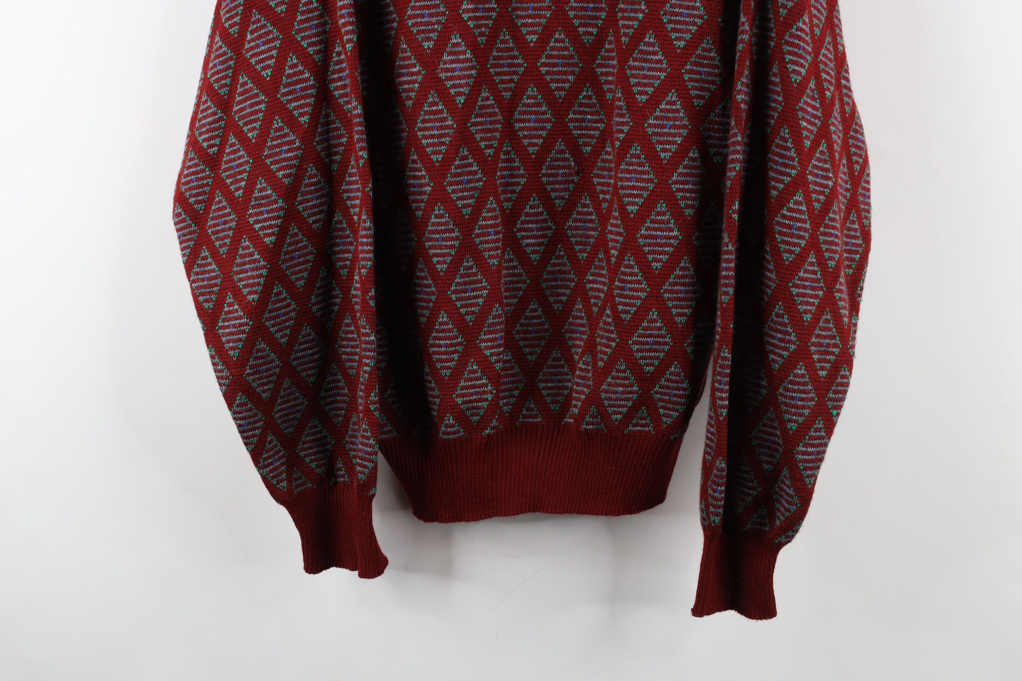 Vintage Vintage 90s Streetwear Blend Diamond Knit Crewneck Sweater Size US M / EU 48-50 / 2 - 3 Thumbnail
