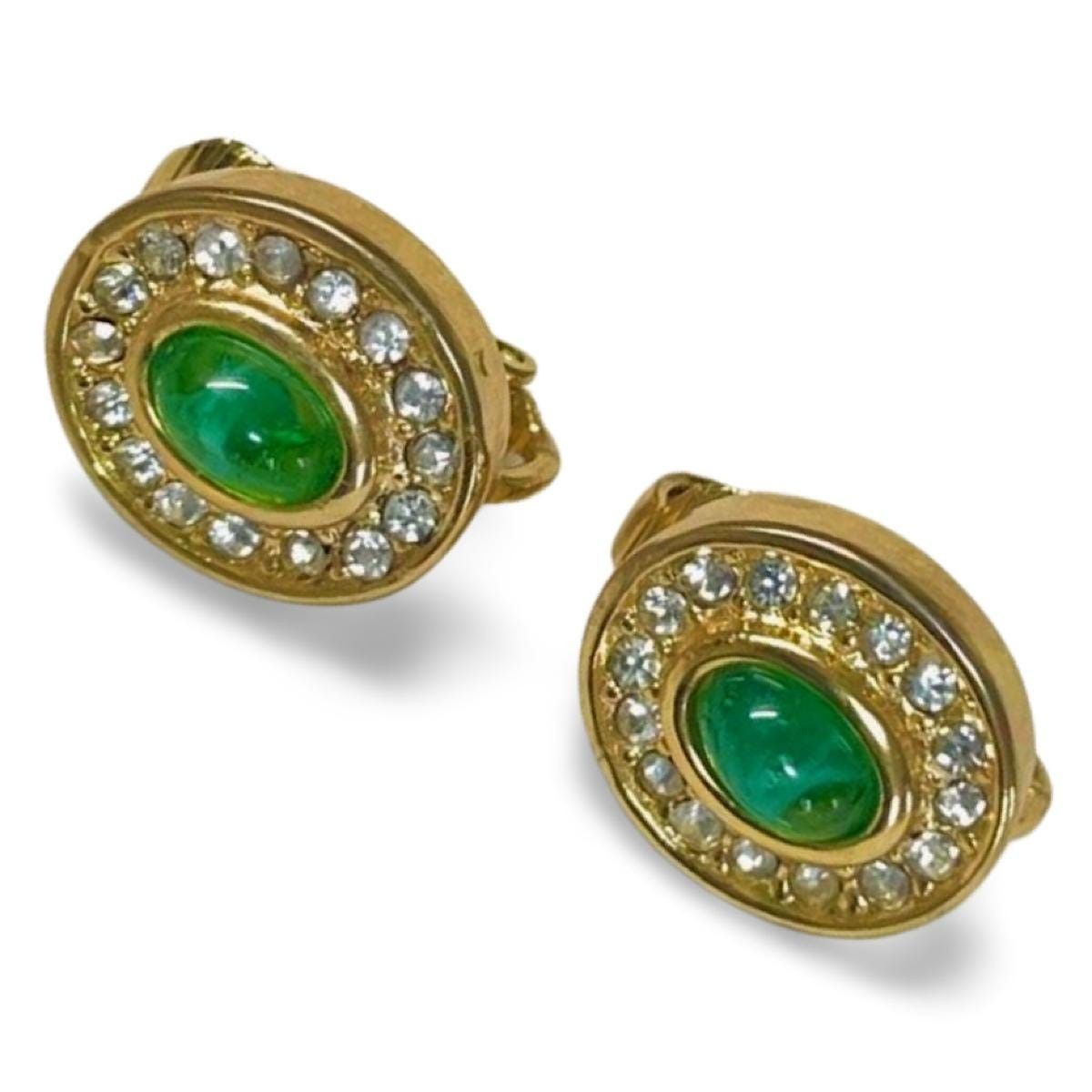 Dior Vintage Christian Dior earrings with green glass Size ONE SIZE - 1 Thumbnail