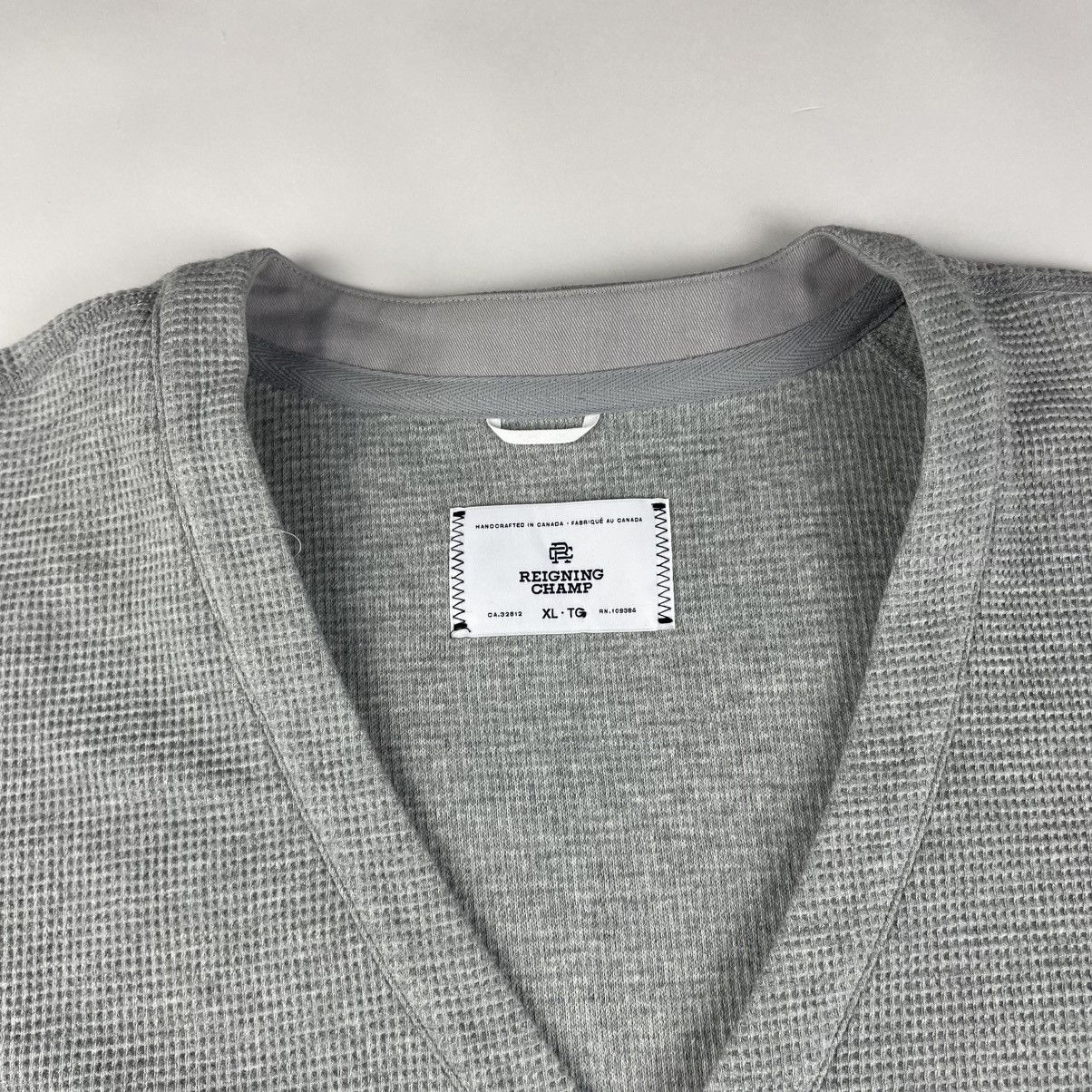 Reigning Champ Reigning Champ Waffle Knit Cardigan Snap-T XL Grey LIKE NEW Size US XL / EU 56 / 4 - 5 Thumbnail