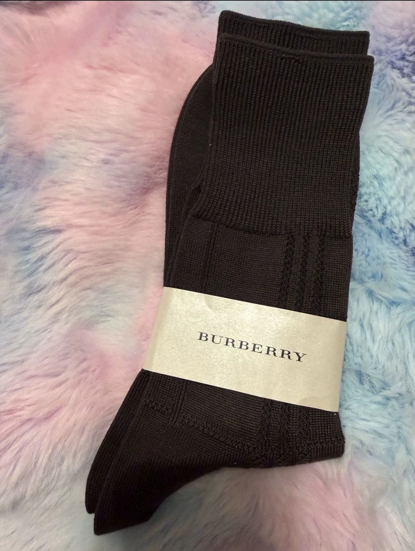 Burberry Burberry Dark Charcoal Dress Socks - Size 7-9 Size ONE SIZE - 1 Thumbnail