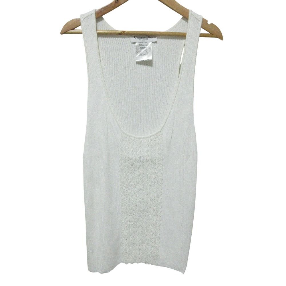 Dior Dior Christian Dior Crochet Rib Tank Top Textile Tops DUTY FREE for USA Size ONE SIZE - 1 Thumbnail