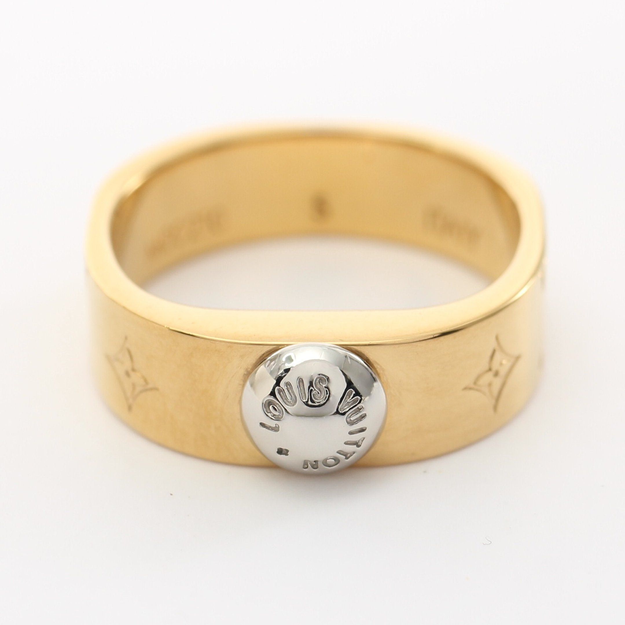 image of Louis Vuitton Nanogram Ring Ring Gp Gold, Women's