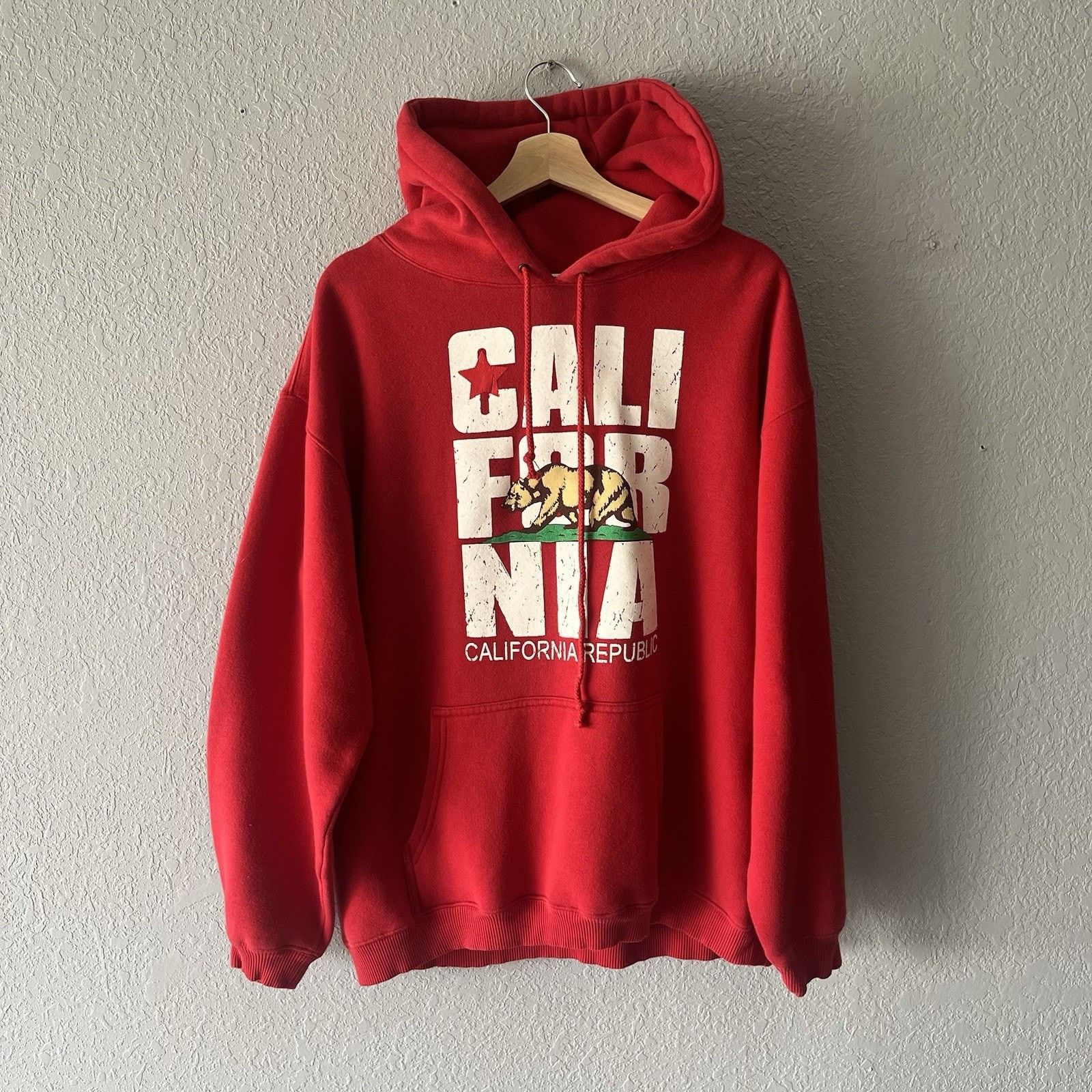 Vintage Vintage Red California Republic Hoodie Men’s Xl Pullover Swe Size US XL / EU 56 / 4 - 1 Thumbnail