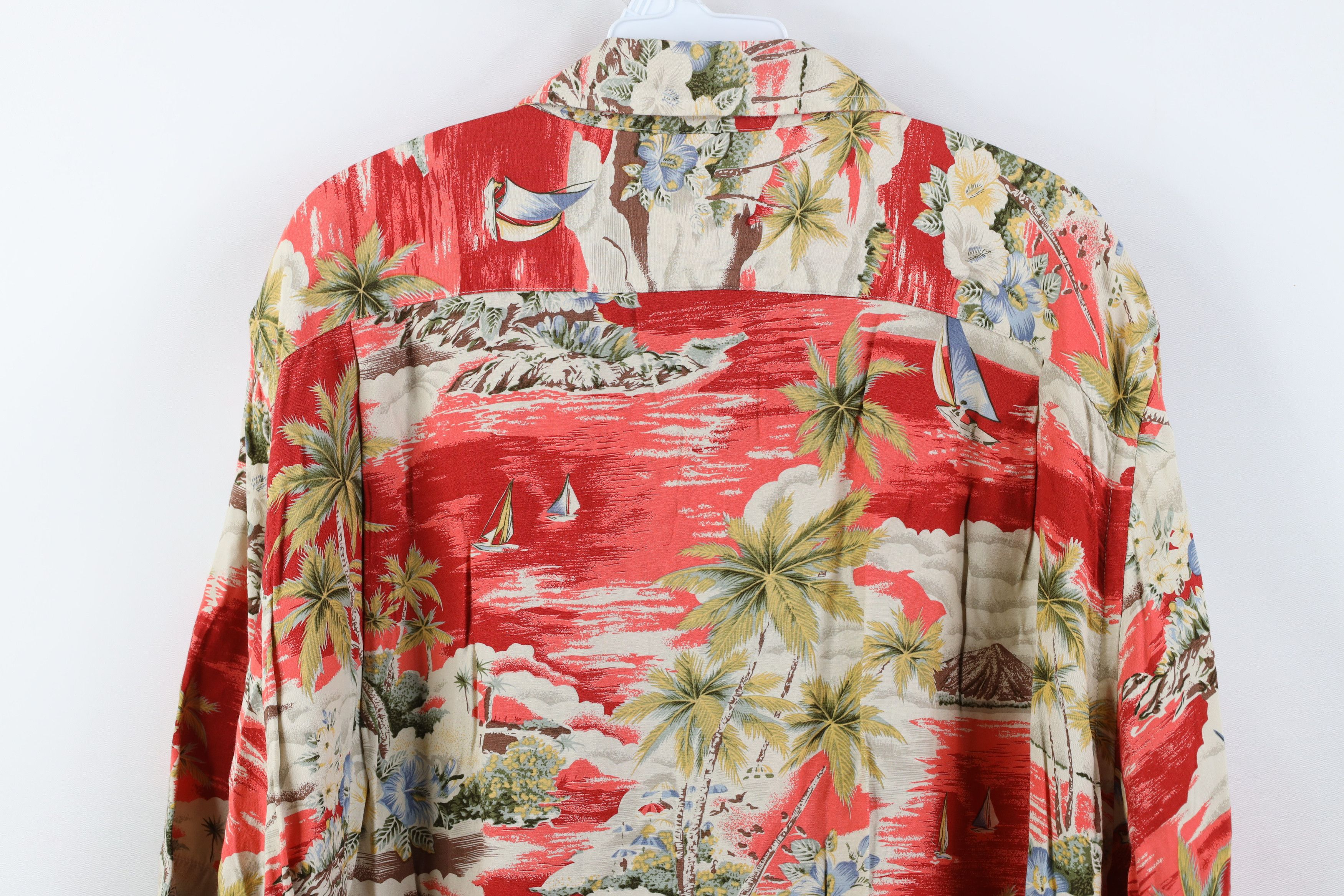 Lands' End Vintage 90s Lands End Gabardine Flower Hawaiian Button Shirt Size US XL / EU 56 / 4 - 11 Thumbnail