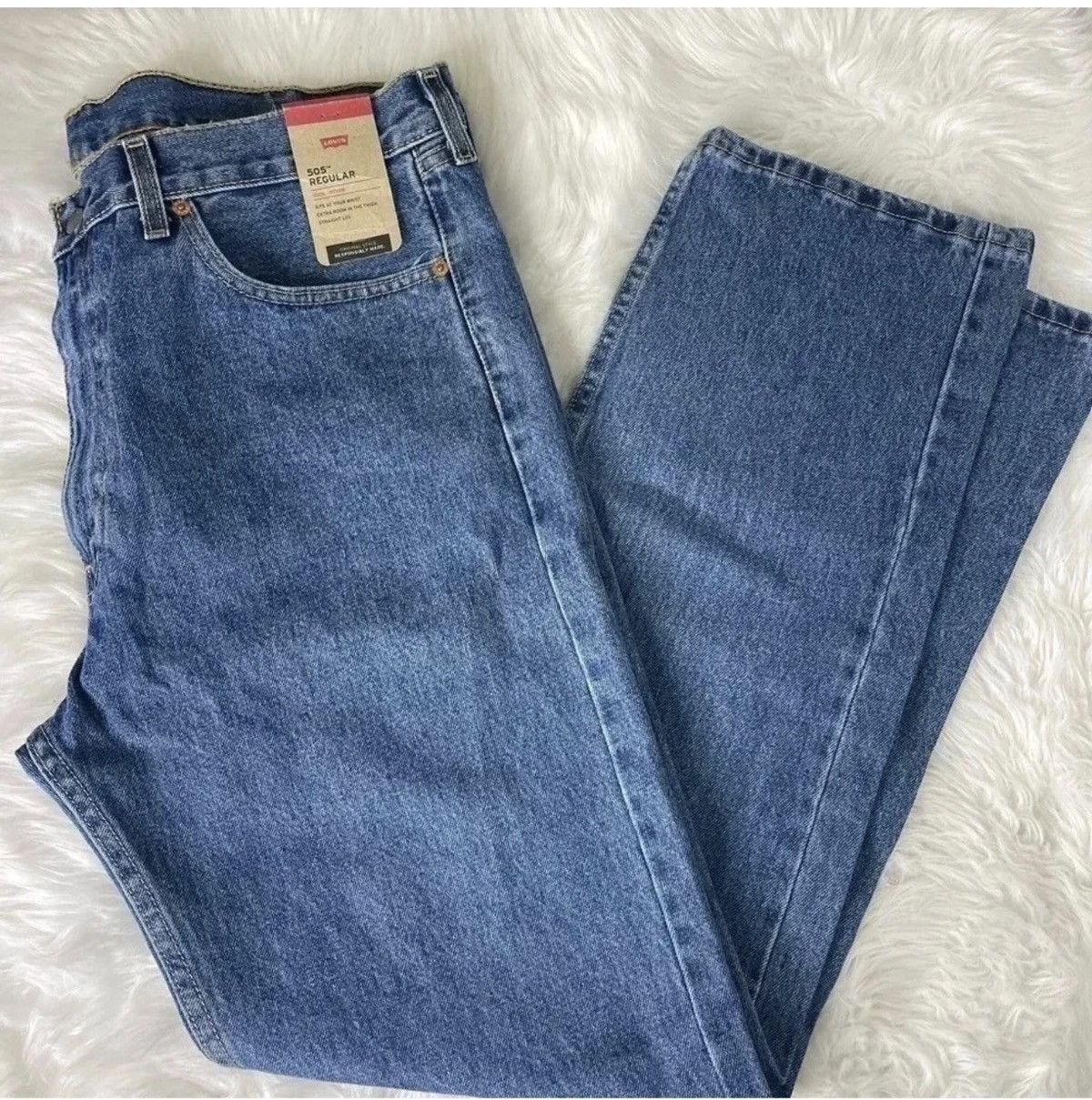 Levi's Levi's 505 Straight Leg Mens Denim Jeans Size 38 x 32 NWT Size US 38 / EU 54 - 2 Thumbnail