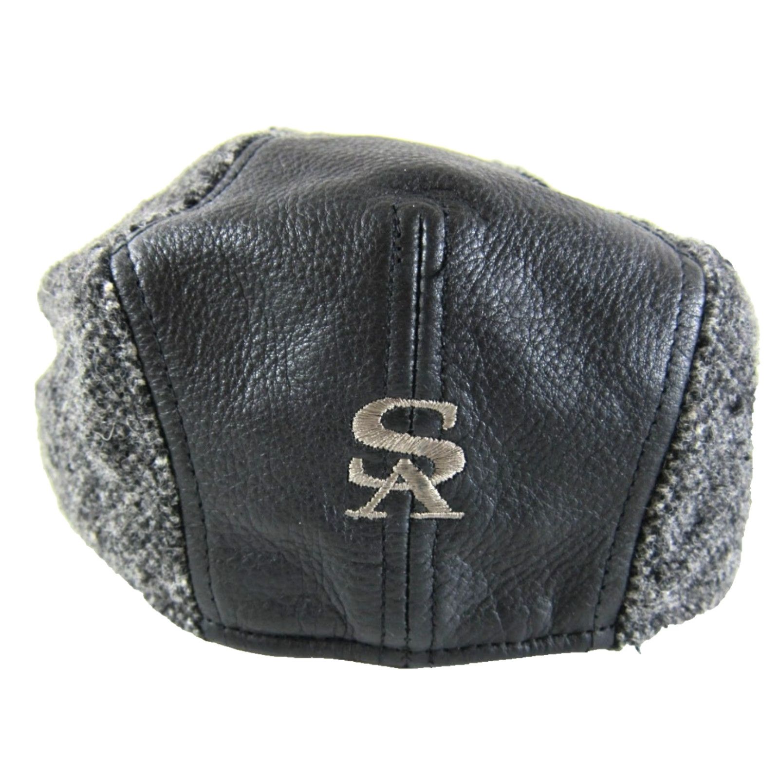 Stacy Adams VINTAGE Stacy Adams Wool Leather Cabbie Hat Newsboy Cap L/XL Black Men Size ONE SIZE - 4 Thumbnail