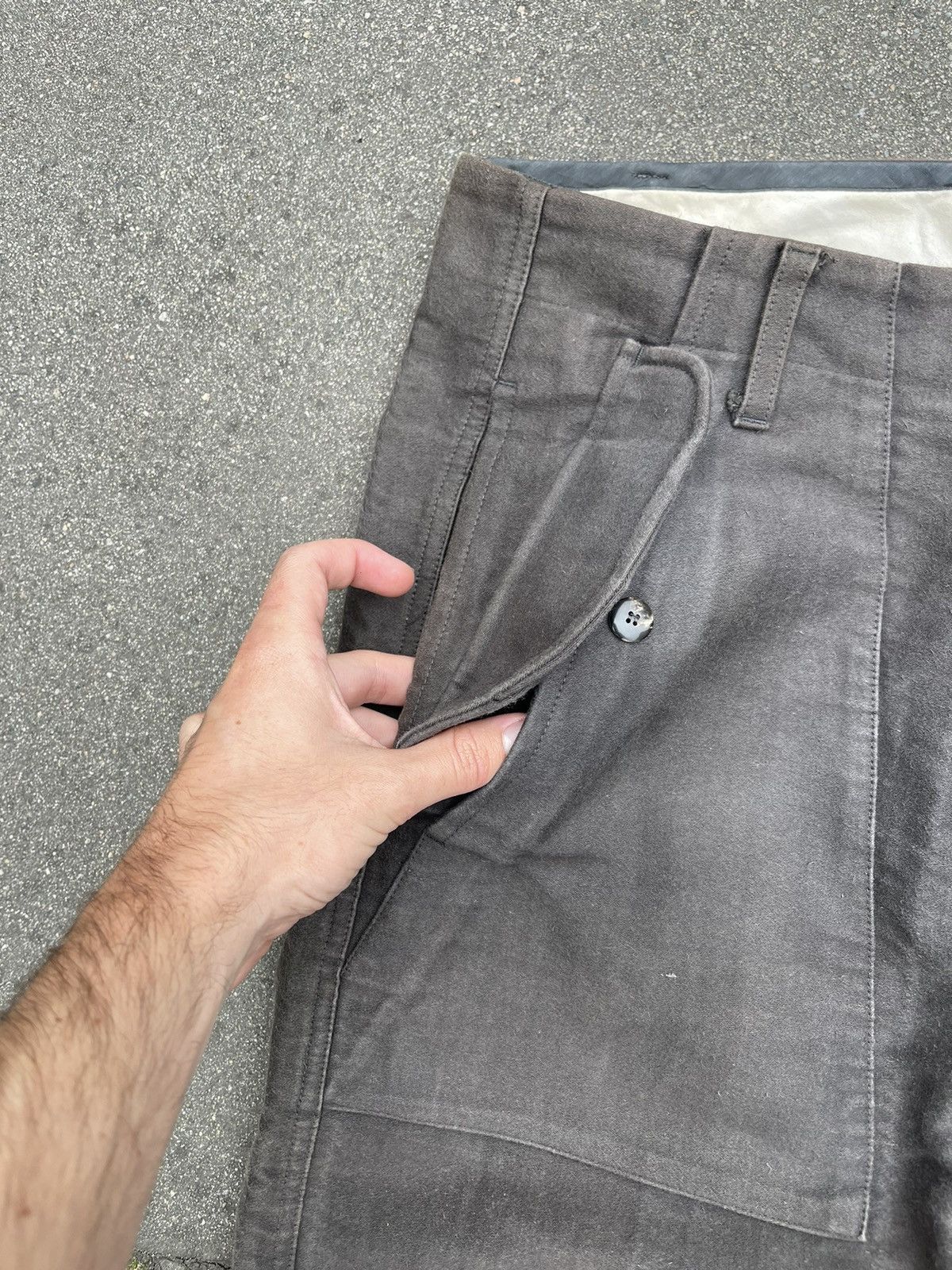 Rick Owens Rick Owens 2000 extreme cargo flight Moleskin pants sun fade Size US 34 / EU 50 - 4 Thumbnail