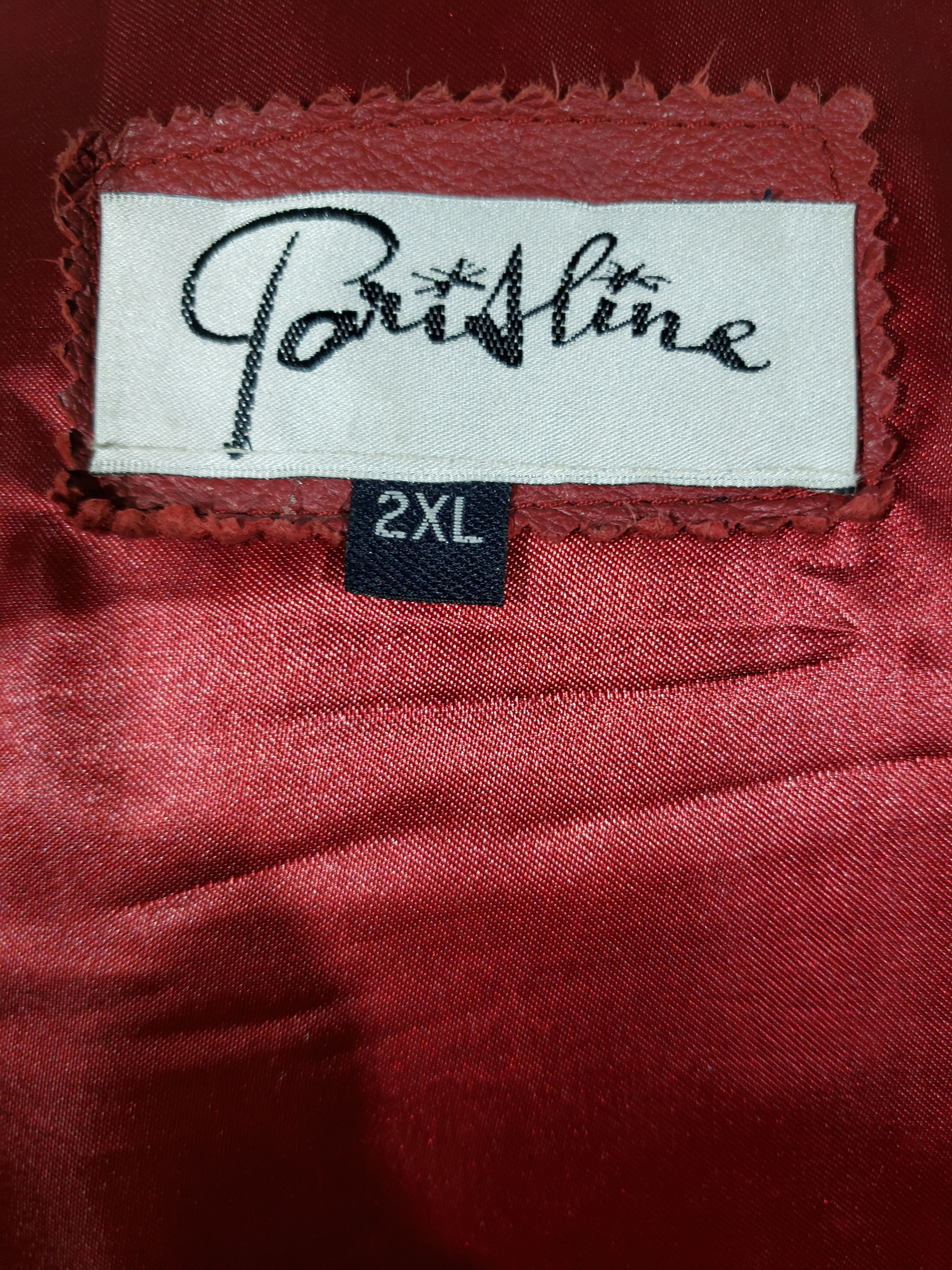 Uniqlo Women's burgundy leather jacket with a metal zipper. Size XXL / US 16-18 / IT 52-54 - 10 Thumbnail