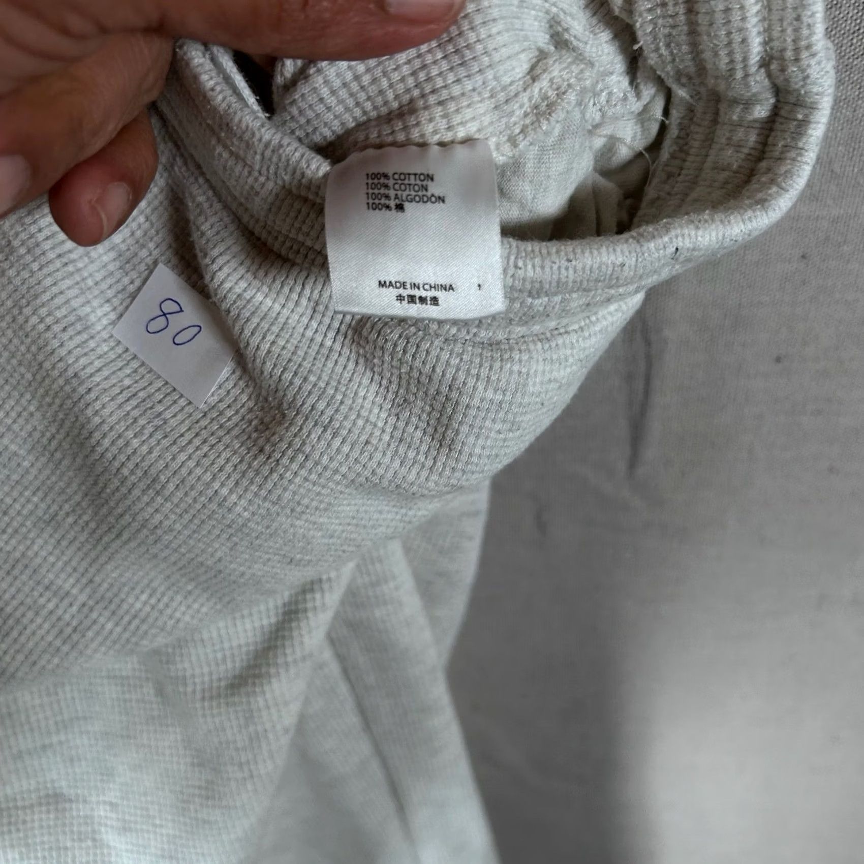 Brandy Melville Brandy Melville Gray Waffle Knit Thermal Pajama Pants Cotton Wide Leg Lounge Pants Womens One Size Regular Size 42" / US 20 - 3 Thumbnail