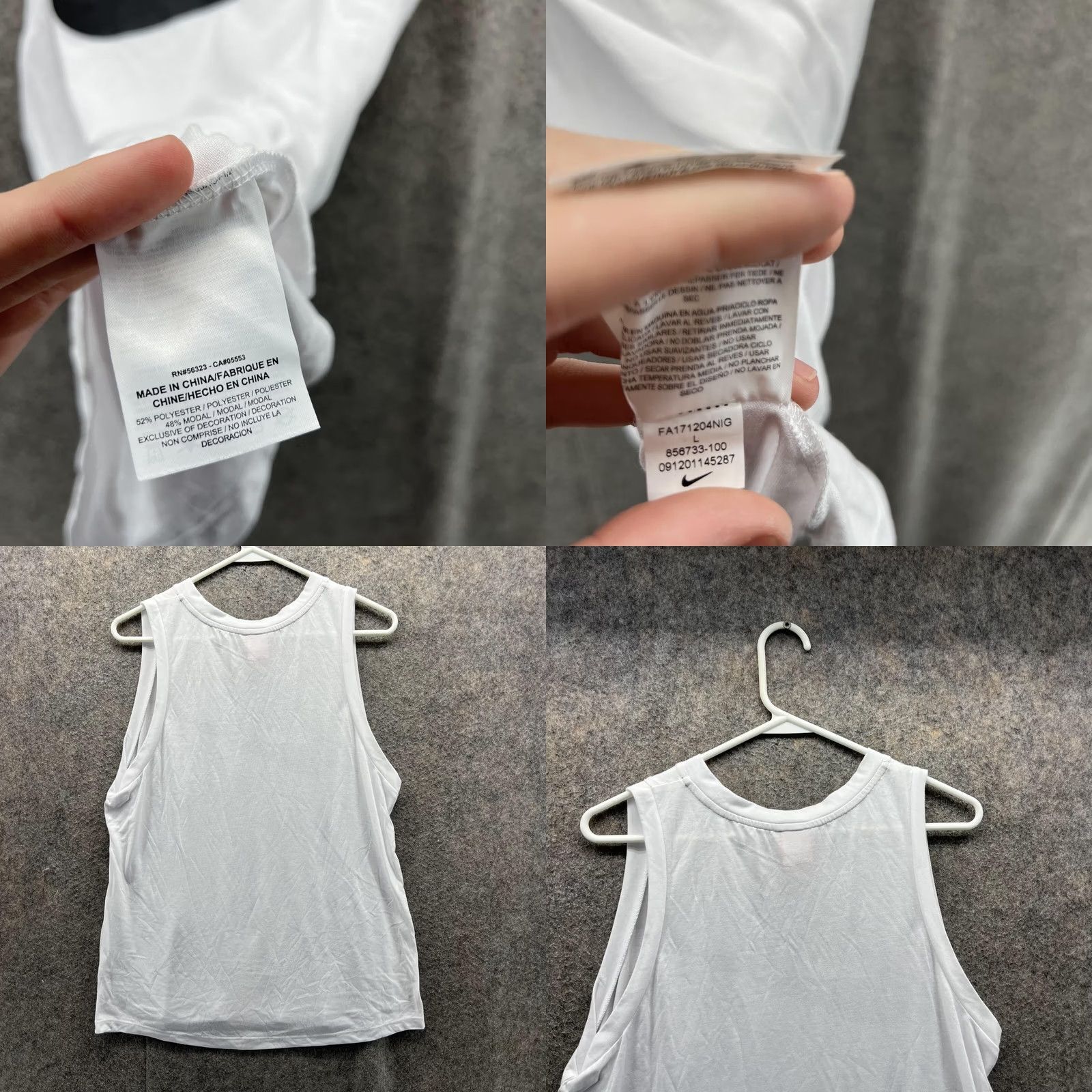 Nike VINTAGE Nike Shirt Women Large White Tank Top Swoosh Sportswear Basic Casual/Party/Cocktail/Travel Mens Size L / US 10 / IT 46 - 8 Thumbnail