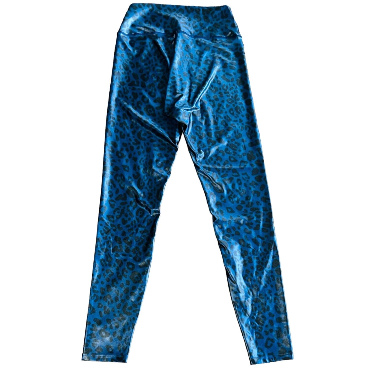 Vintage WITH Women's Blue Cheetah Legging Pants Sz M Animal Print Size 32" / US 10 / IT 46 - 6 Thumbnail