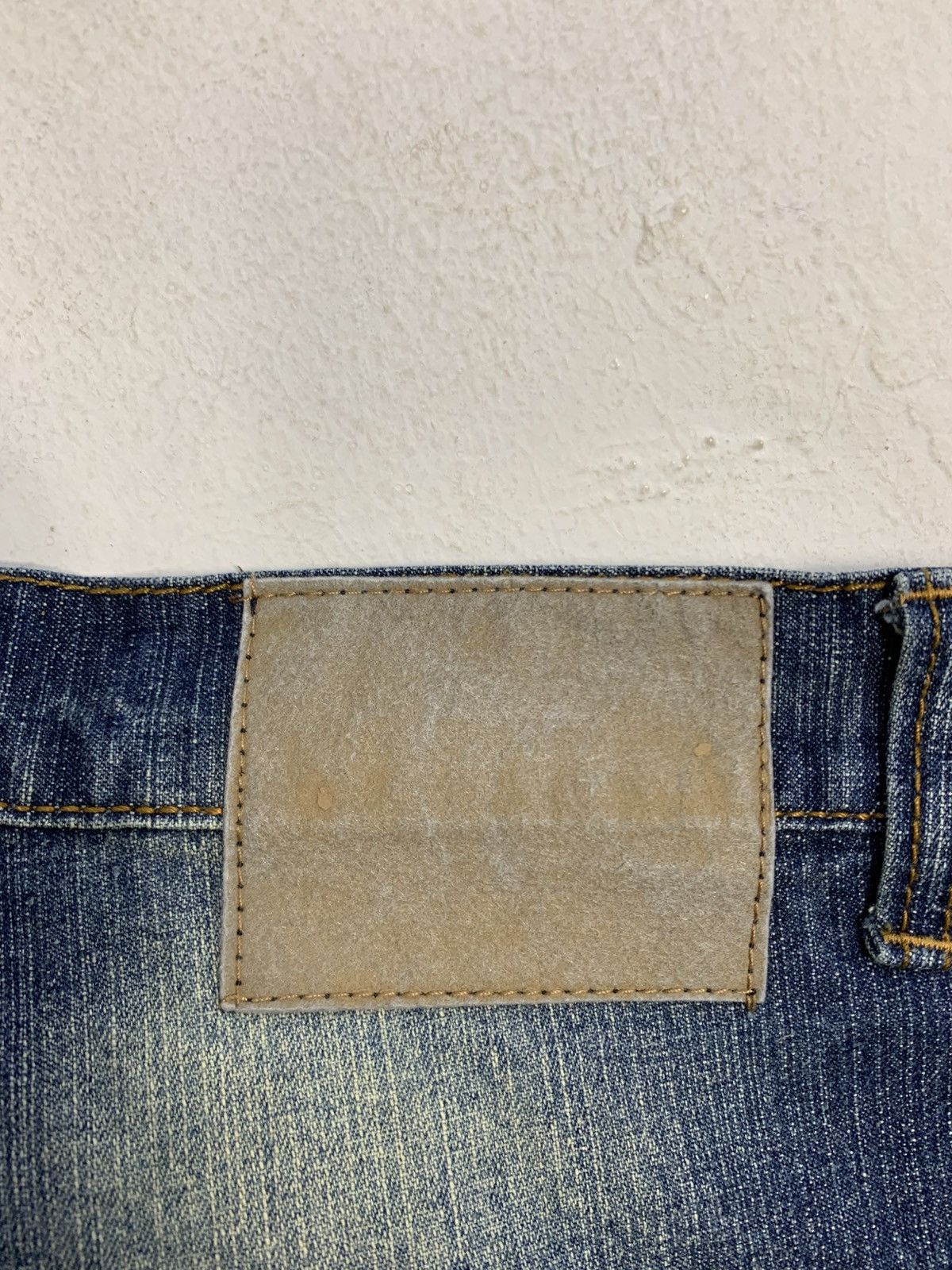 Pepe Jeans Pepe Art Indigo Embroidery Stitching Baggy Straight Cut Size US 35 - 7 Thumbnail