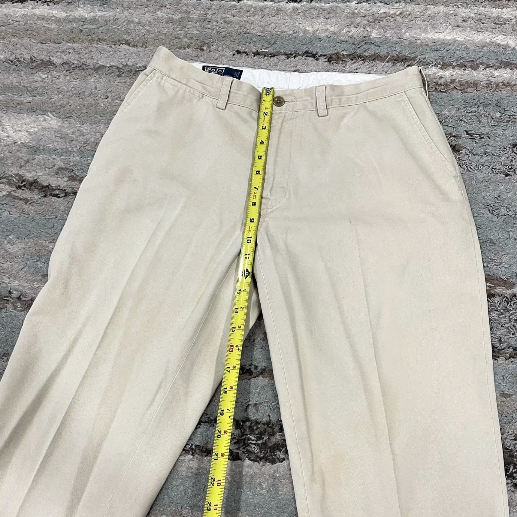 Polo Ralph Lauren Polo Ralph Lauren Pants Chino Flat Front Mens 34x32 Khaki Cotton Pony On Back Size US S / EU 44-46 / 1 - 7 Thumbnail