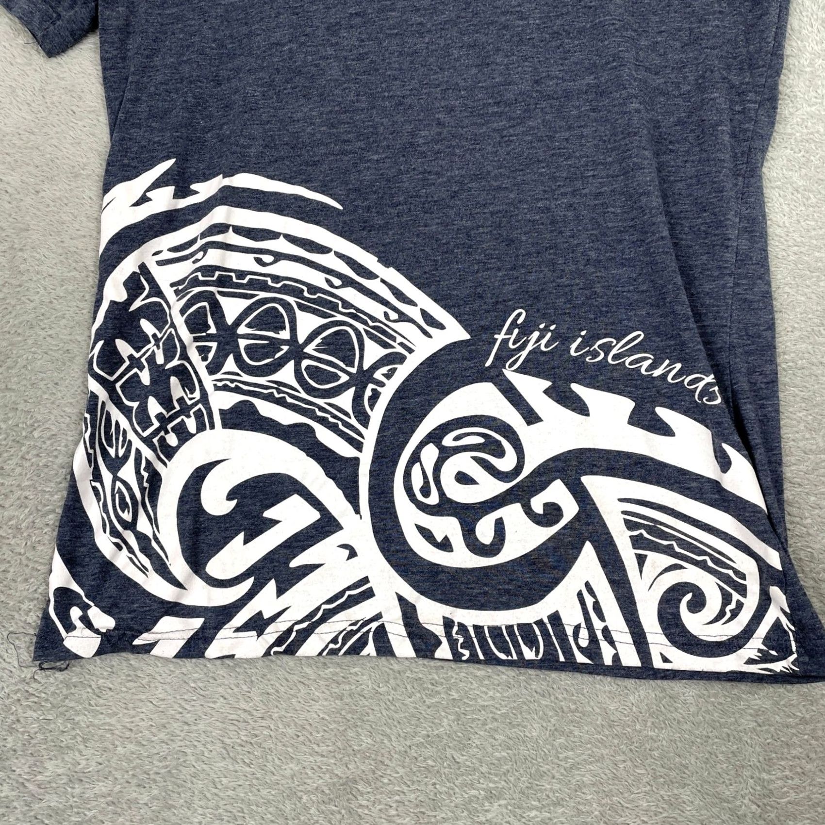 Vintage Fiji Islands Shirt Mens M Blue Tribal Graphic Polynesian Souvenir Tee Size US M / EU 48-50 / 2 - 7 Thumbnail