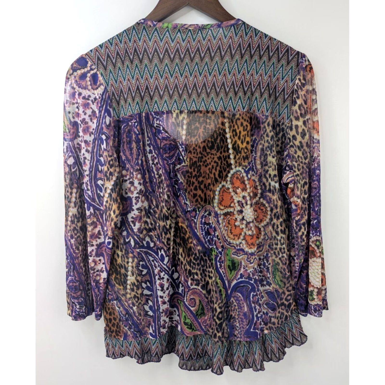 Vintage Alberto Makali Shirt Womens XL Purple Floral Psychedelic Top Boho Blouse Size XL / US 12-14 / IT 48-50 - 4 Thumbnail