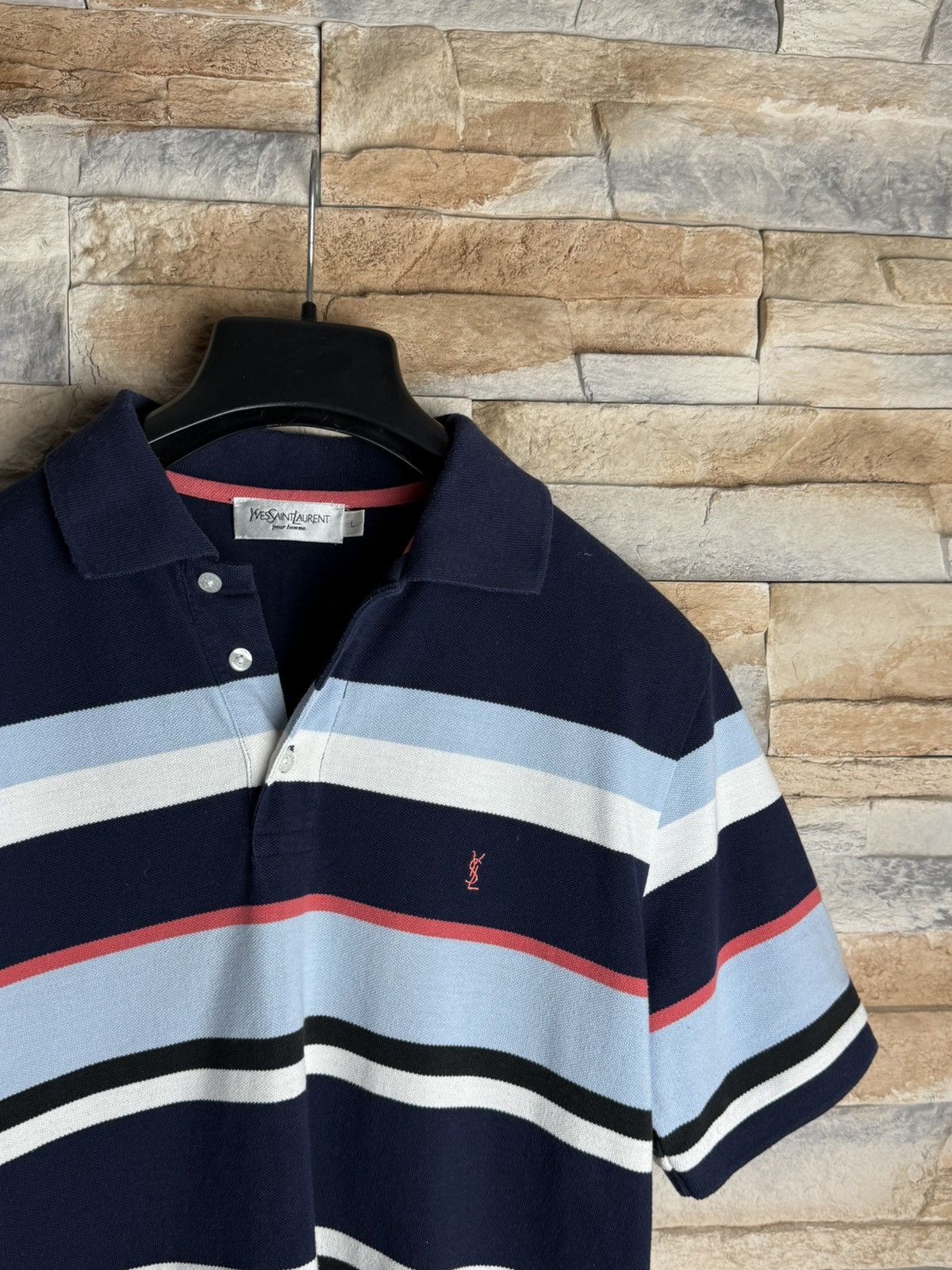 Vintage × Yves Saint Laurent Vintage Y2k Yves Saint Laurent Polo Shirt Zebra Size US L / EU 52-54 / 3 - 2 Thumbnail