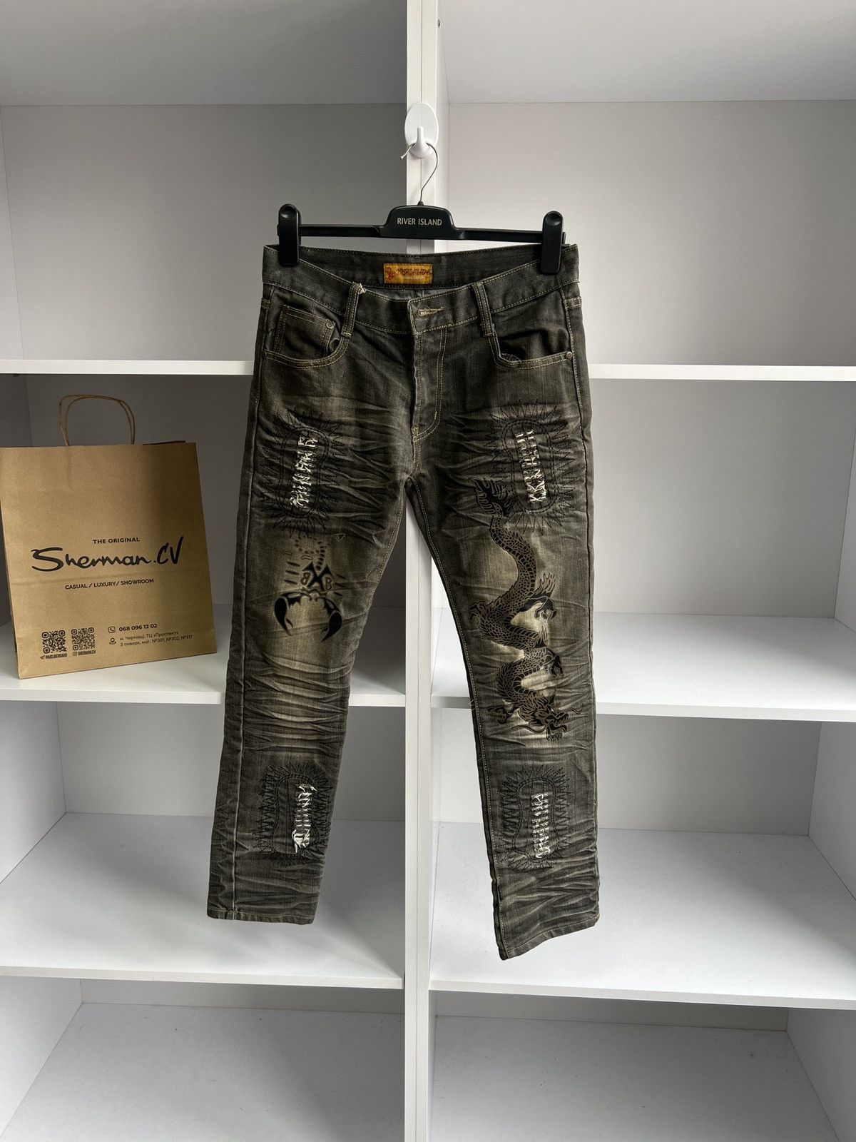 Vintage Japanese Style Archival Embroidered Pants