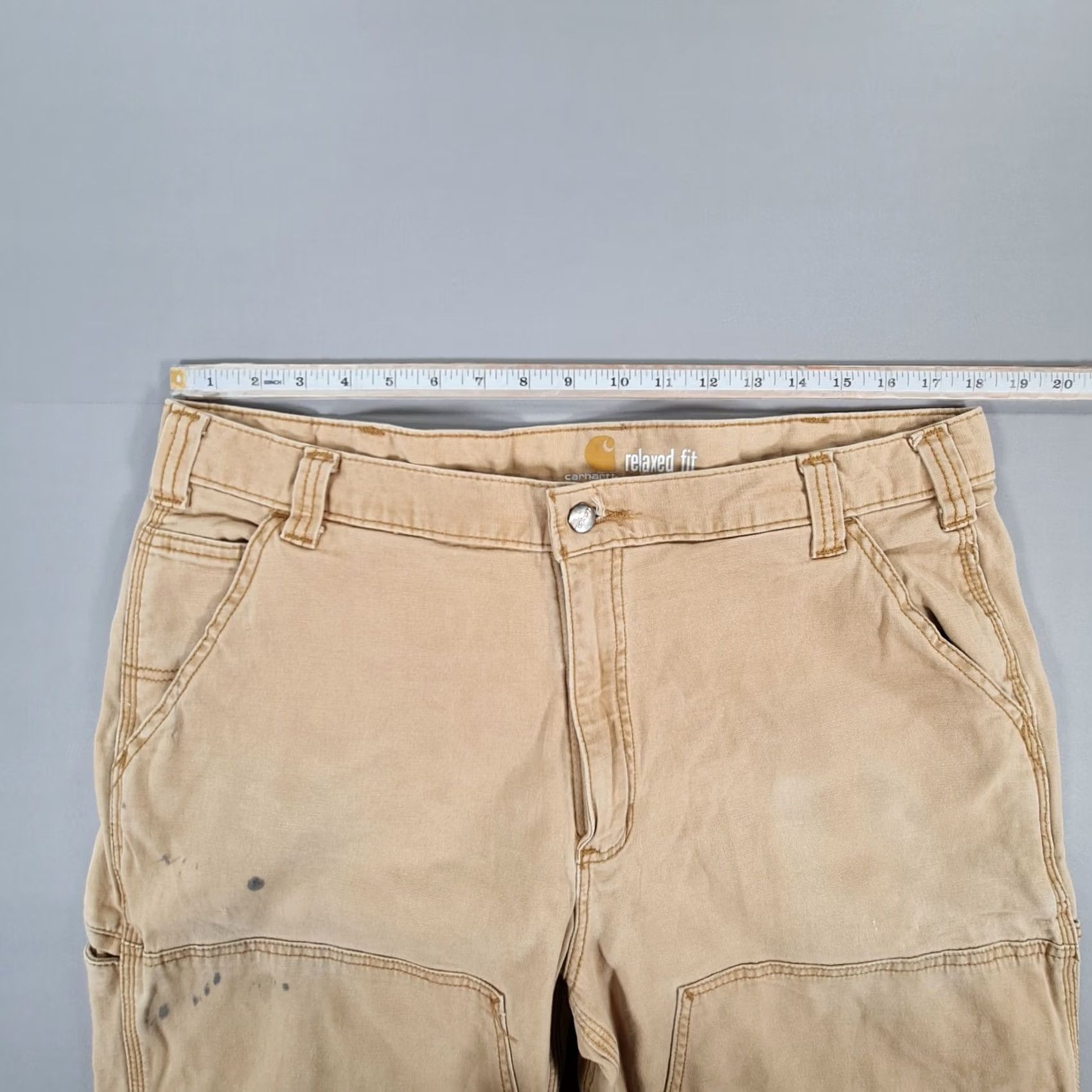 Carhartt VINTAGE Carhartt Mens Trousers Carpenter Beige W38 L30 Relaxed Fit Double Knee Work Pants 102802 Size US 38 / EU 54 - 6 Thumbnail