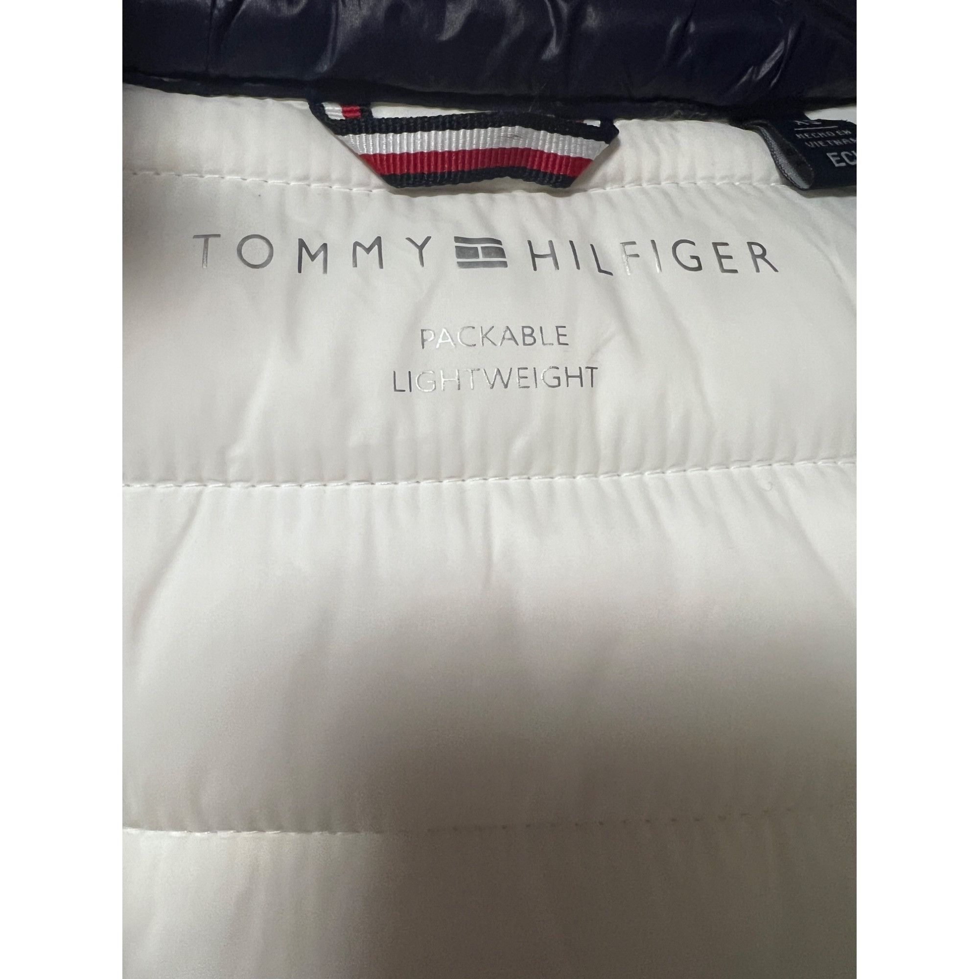 Tommy Hilfiger Tommy Hilfiger Womens White Navy Blue Puffer Zip Up Jacket Size XS / US 0-2 / IT 36-38 - 10 Thumbnail
