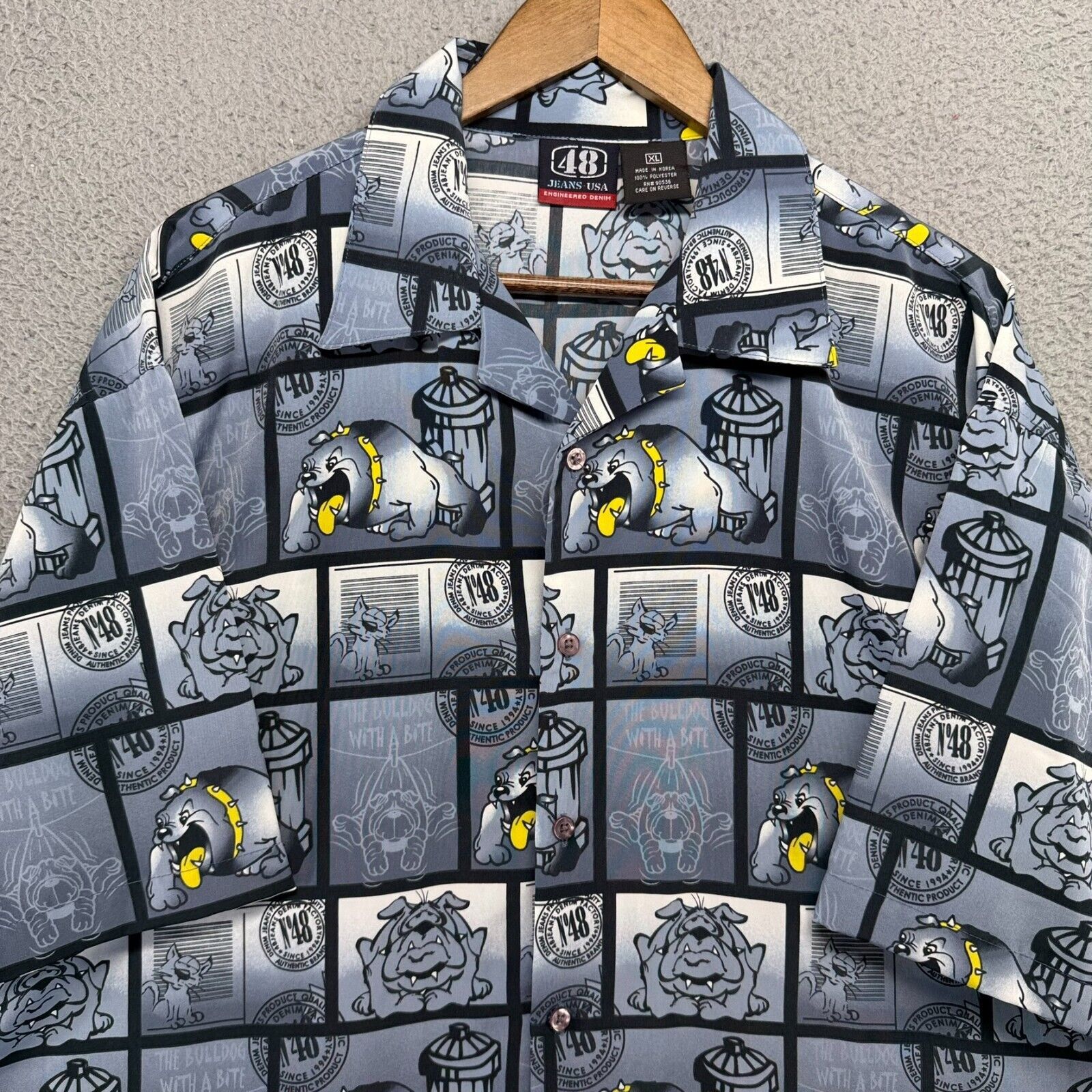 Vintage Vintage Bulldog Shirt Men's XL Hip Hop All over 48 Jeans Size US XL / EU 56 / 4 - 1 Thumbnail