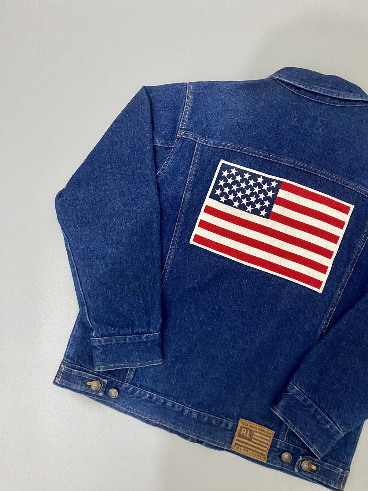 Ralph Lauren 💥American Flag💥Vintage Ralph Laurent Denim Jacket Size US M / EU 48-50 / 2 - 2 Thumbnail