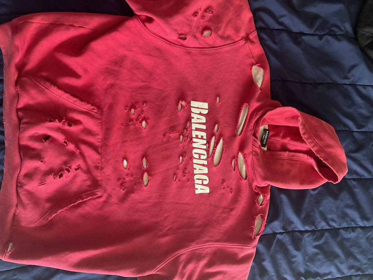 Balenciaga Balenciaga destroyed hoodie Size US XL / EU 56 / 4 - 1 Thumbnail