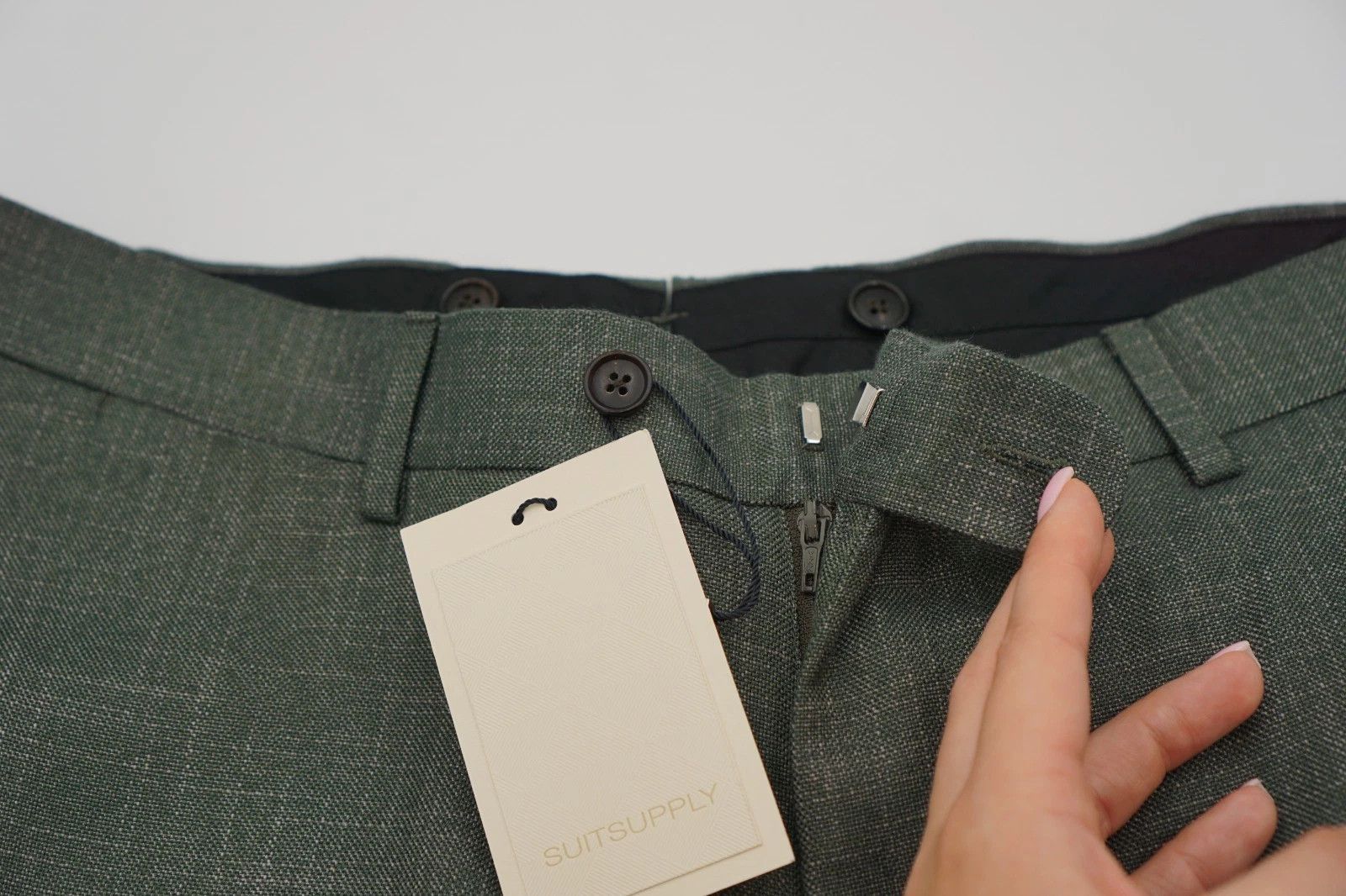 Suitsupply Men Suitsupply Pants Trousers Brescia Bamboo Green UK/US42S Size 42S - 3 Thumbnail