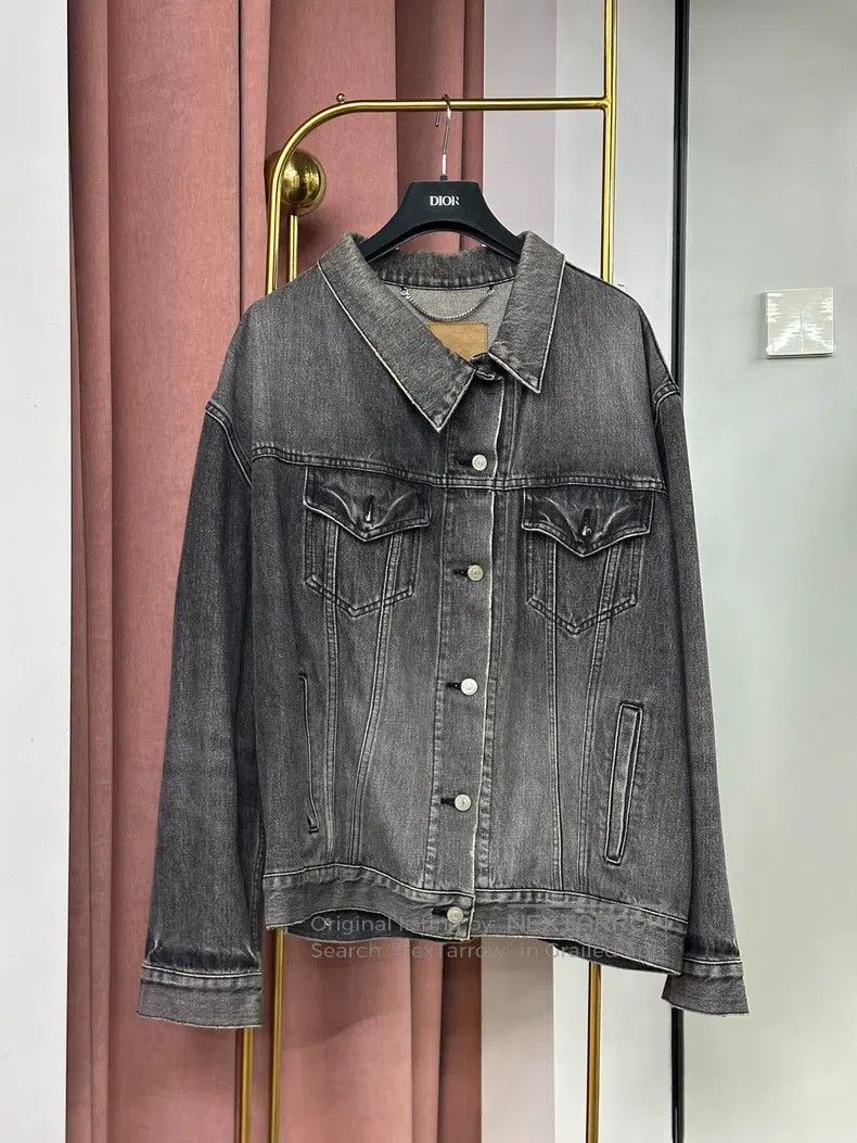 Balenciaga Balenciaga Black gradient asymmetric denim jacket Size XXS / US 00 / IT 34 - 1 Thumbnail