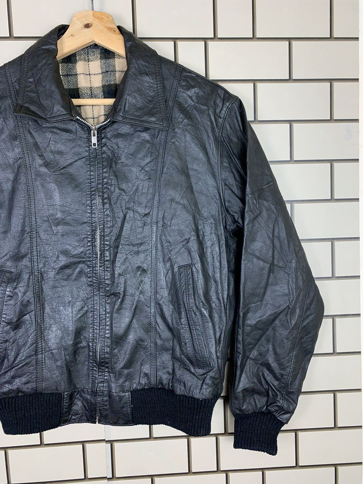 Japanese Brand Vintage Japanese Brand Leather Bomber Jacket Size US M / EU 48-50 / 2 - 8 Thumbnail