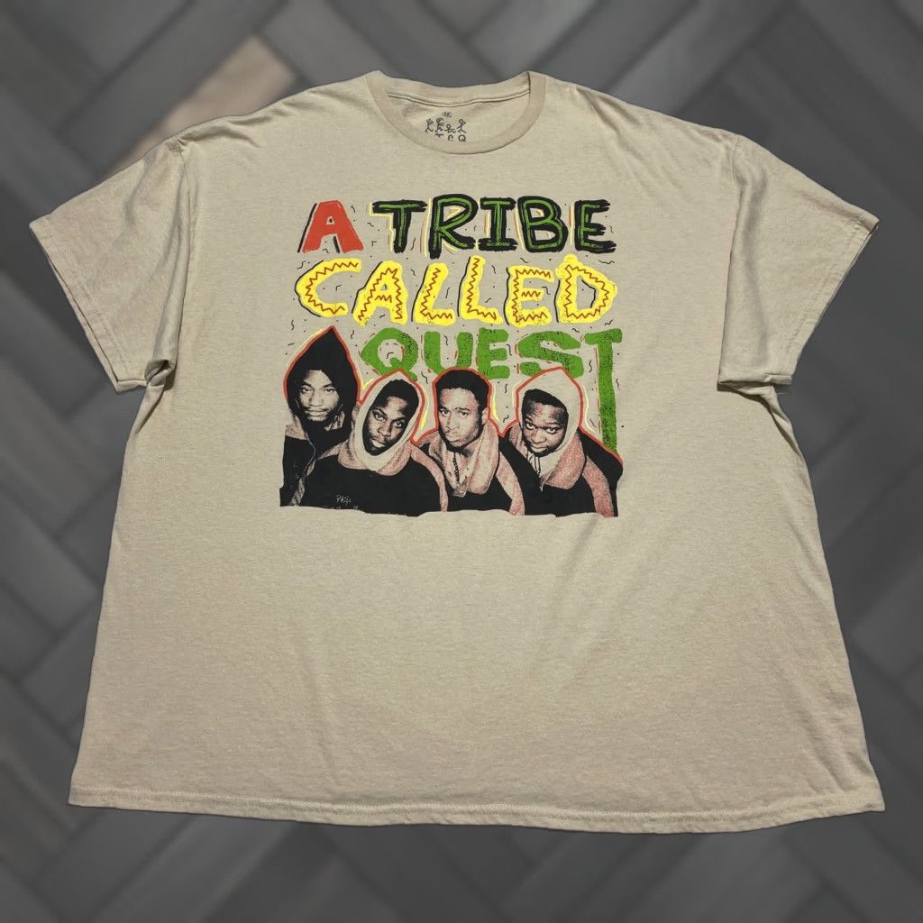Quest ATCQ Shirt Mens 3XL Beige Graphic Tee Hip Hop A Tribe Called Quest T-Shirt Size US XXL / EU 58 / 5 - 1 Thumbnail