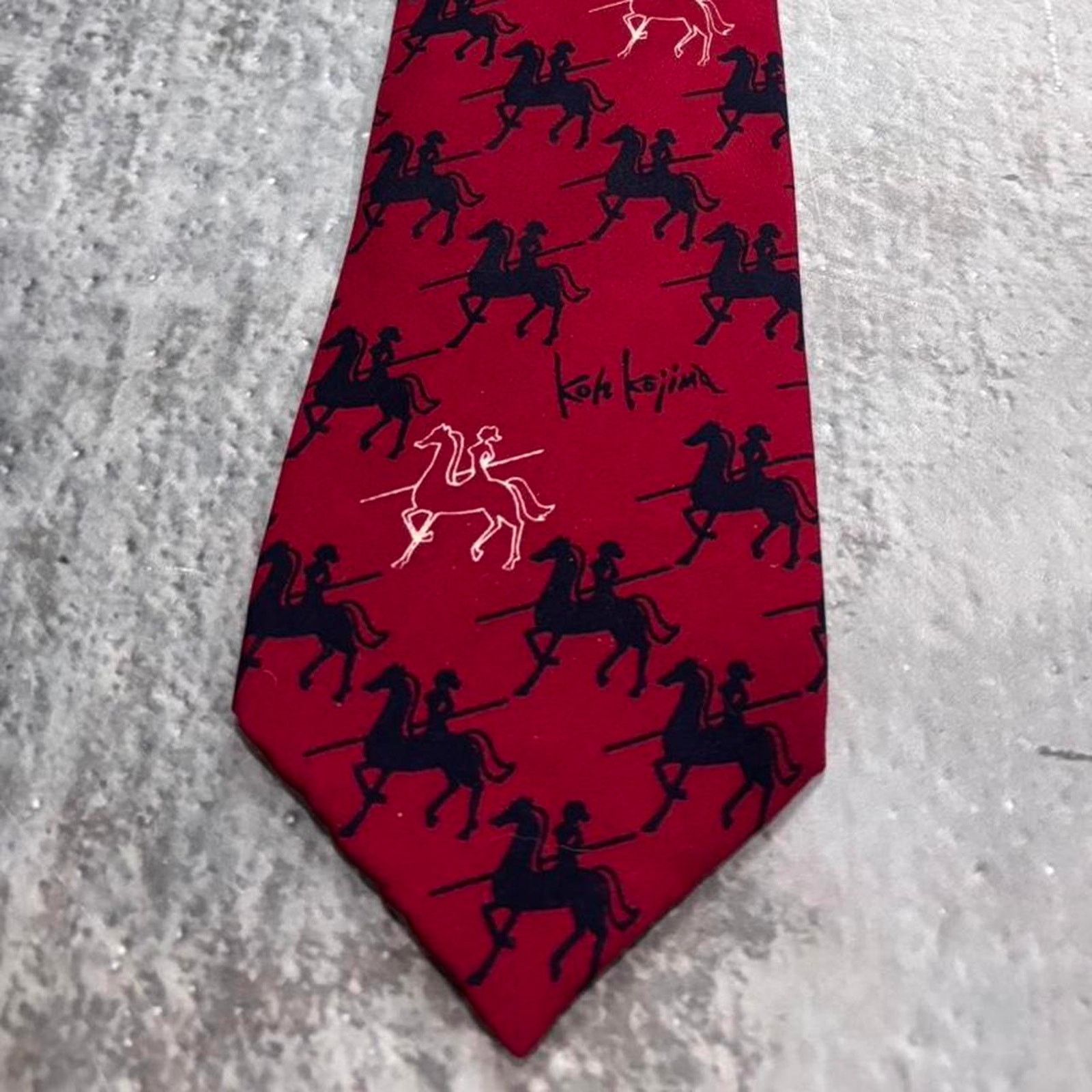 Japanese Brand × Vintage Vintage Koh Kojima Japanese Red & Blue Tie. SIlk Size ONE SIZE - 4 Thumbnail