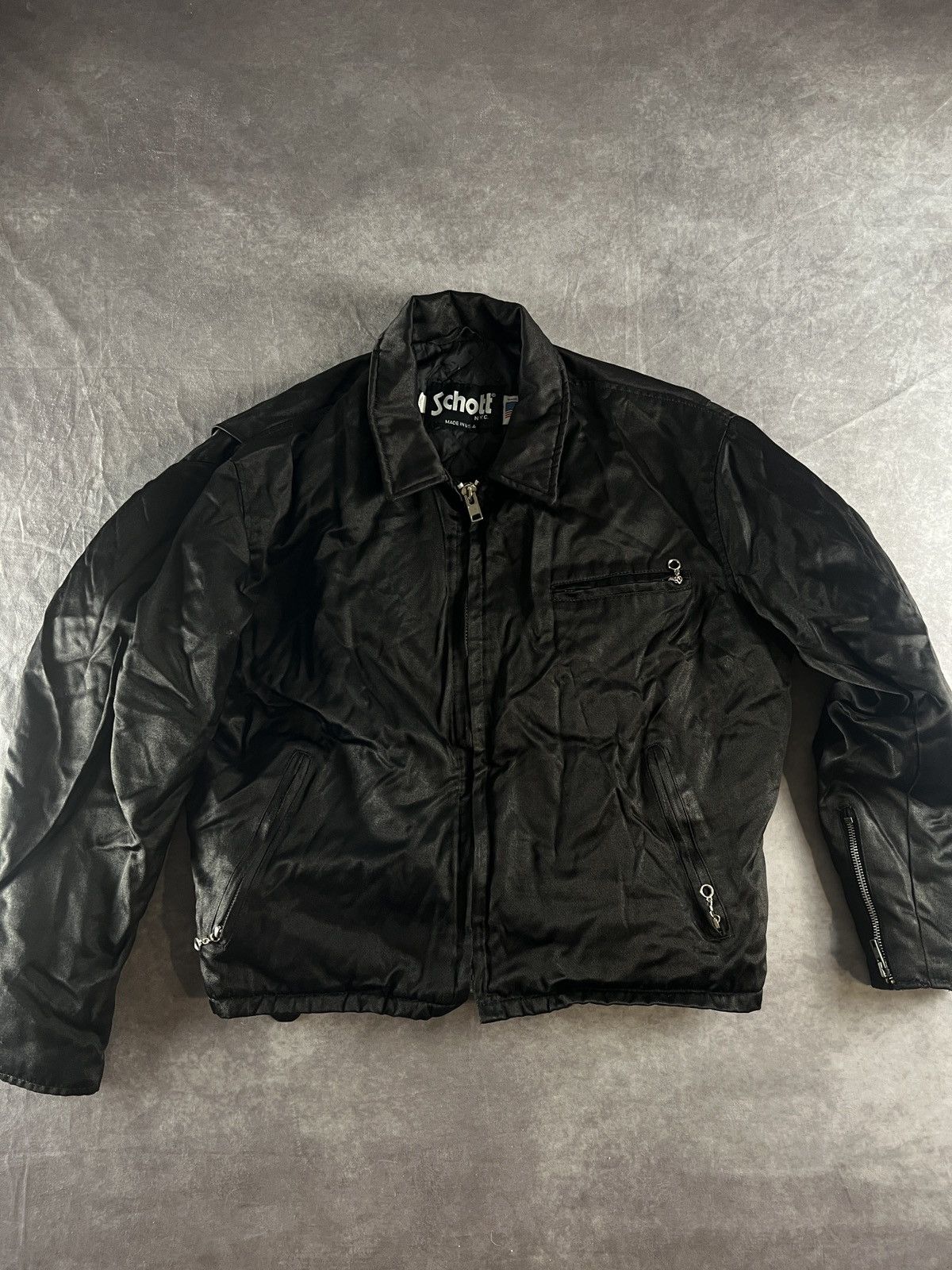 Schott Vintage Schott Motorcycle Nylon Jacket XL Size Size US XL / EU 56 / 4 - 1 Thumbnail