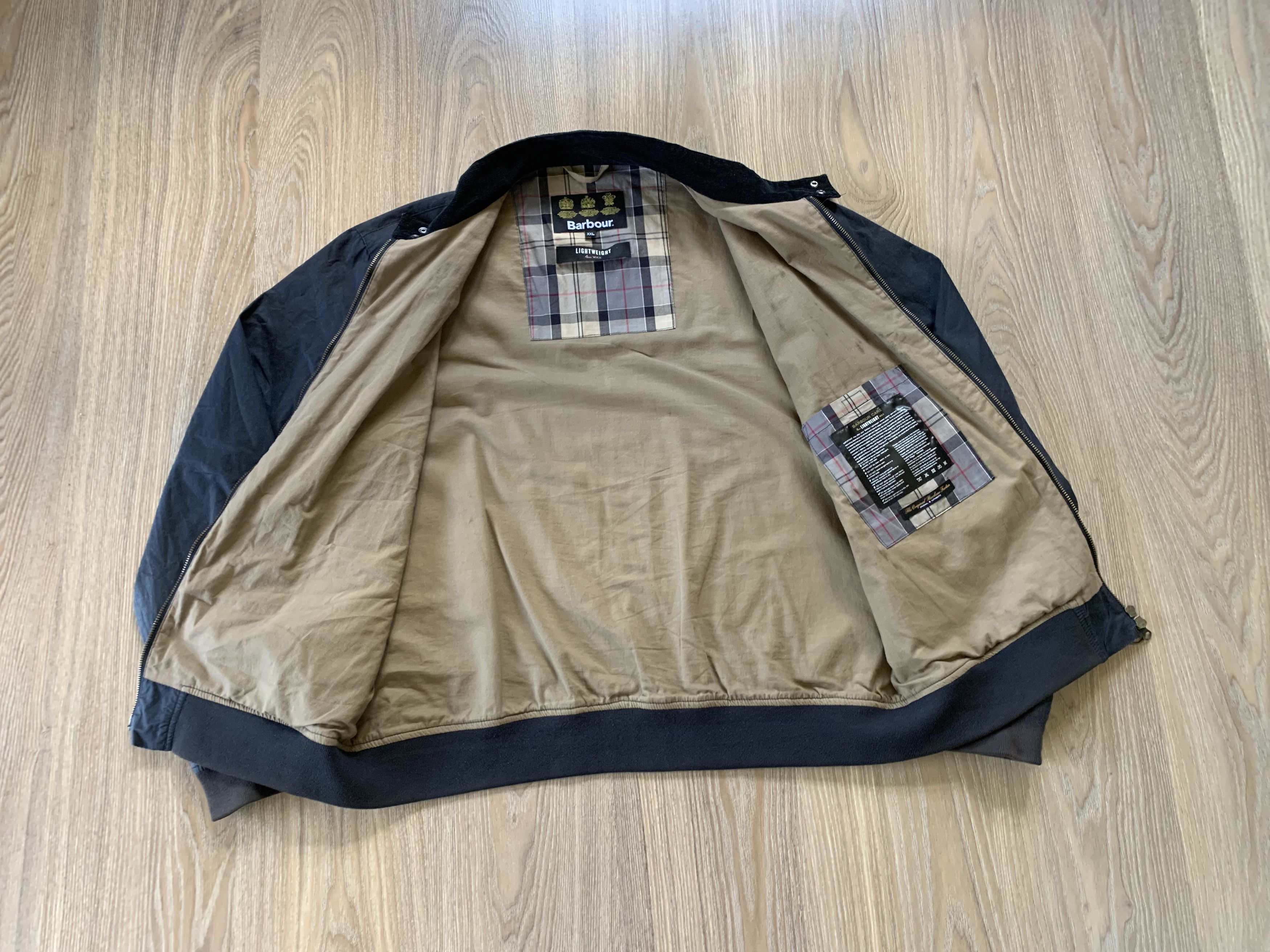 Barbour × Vintage Vintage Barbour Waxed Bomber Jacket Lightweight Royston Size US XXL / EU 58 / 5 - 6 Thumbnail