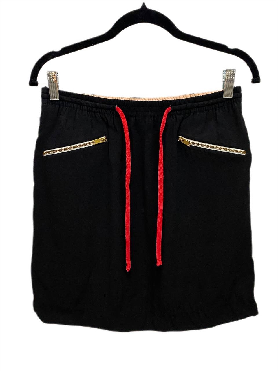 Celine Celine Black Zipper Pockets Drawstring Crepe Mini Skirt Size 26" / US 2 / IT 38 - 1 Thumbnail