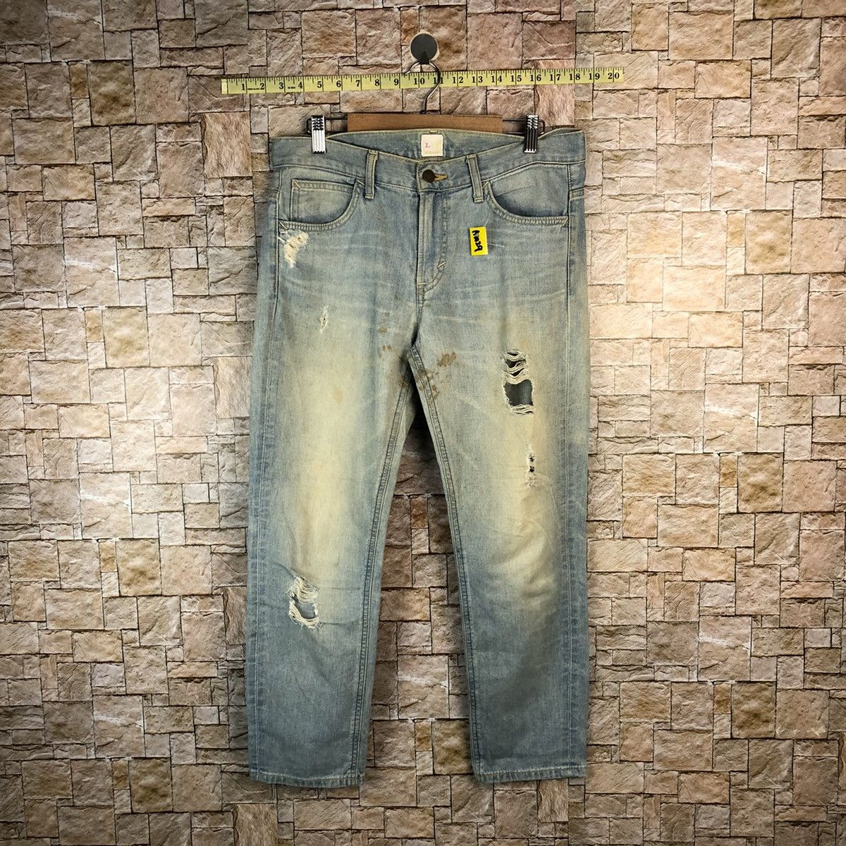 Lee Lee vintage Blue Distressed Denim Pants #A1029 Size US 31 - 1 Thumbnail