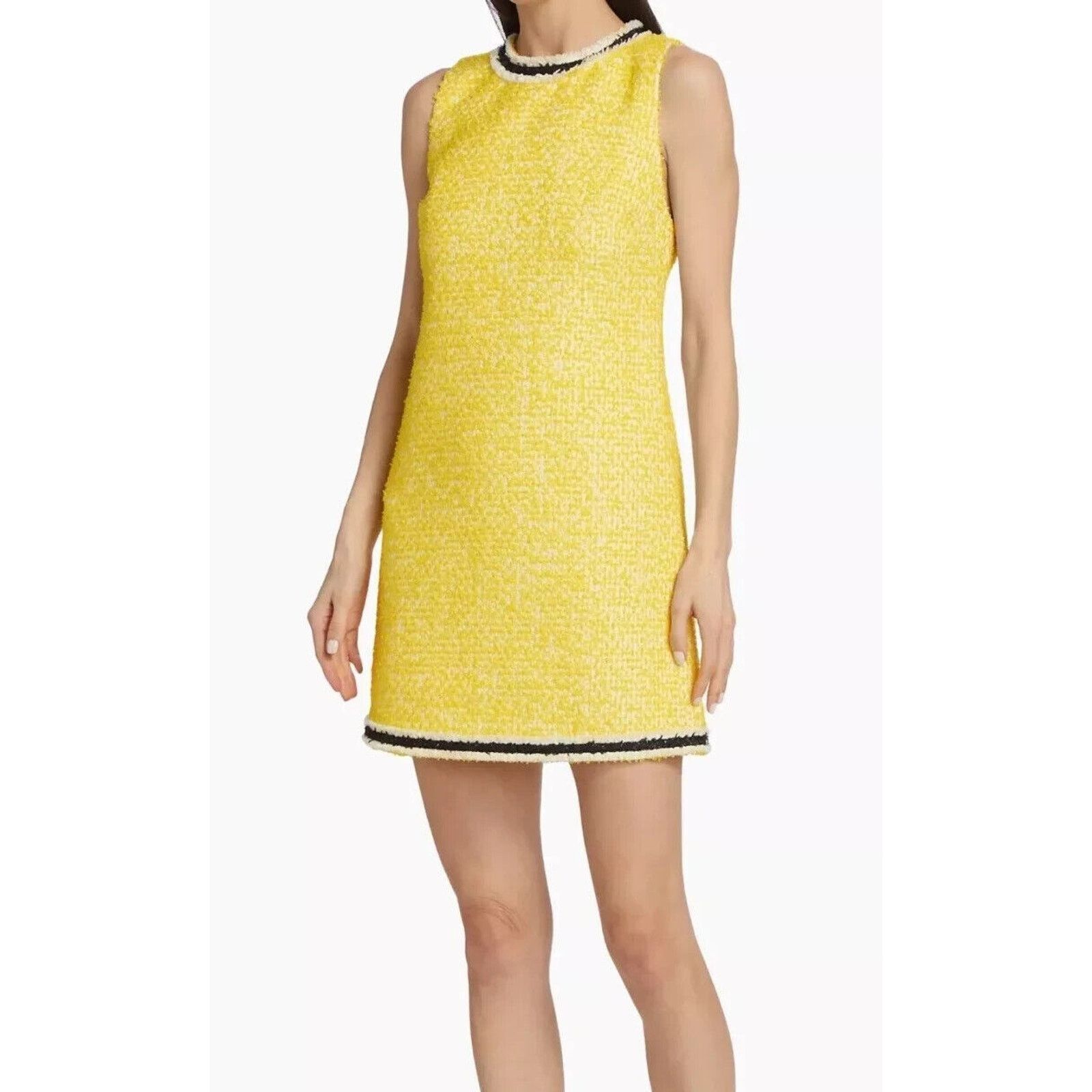 Alice + Olivia NWT ALICE + OLIVIA Yellow Tweed Daisy Blazer Dress 2 Pc Set Size S / US 4 / IT 40 - 7 Thumbnail