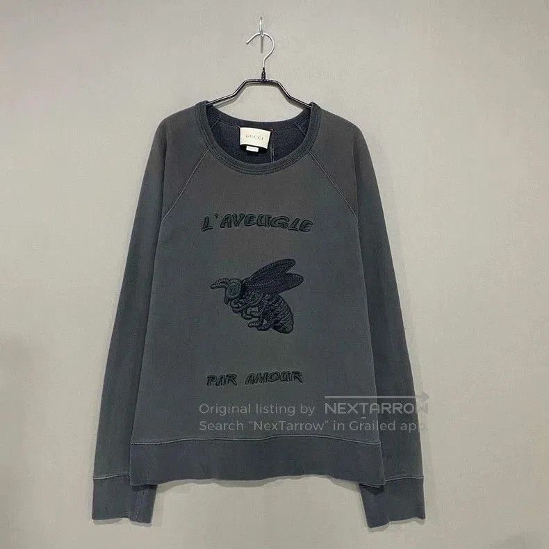 Gucci GUCCI Bee Embroidery Sweatshirt in Gray. Size US M / EU 48-50 / 2 - 1 Thumbnail