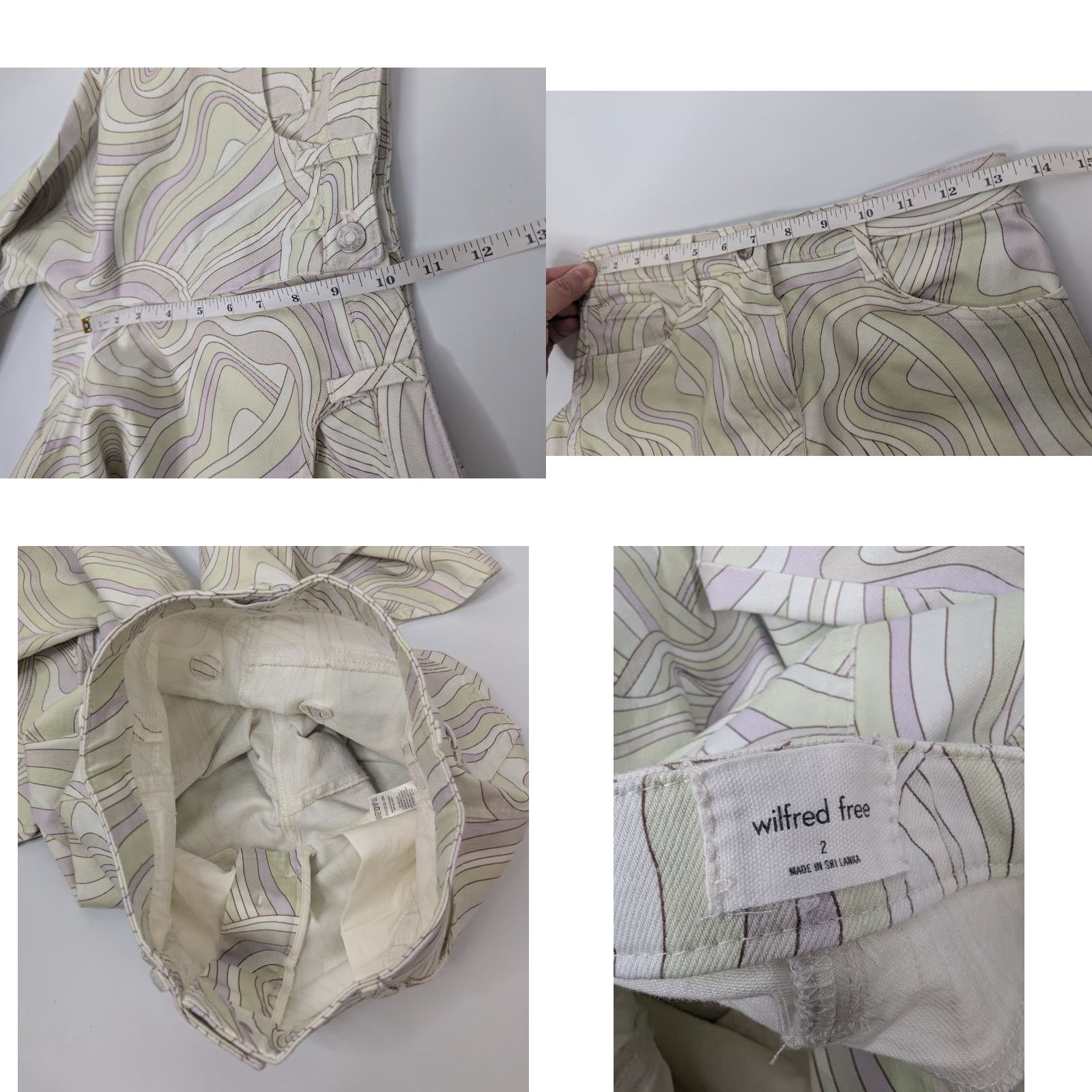 Aritzia Wilfred Free Aritzia Pants Straight Leg 2 Lavender Cream Multicolor Twill Ankle Casual City Preppy 10+2 Size 26" / US 2 / IT 38 - 8 Thumbnail