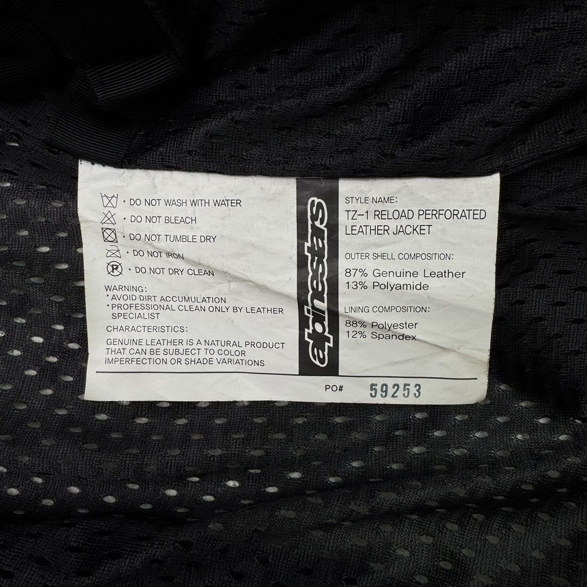Alpinestars ALPINESTARS LEATHER MOTORCYCLE JACKET Size US L / EU 52-54 / 3 - 5 Thumbnail