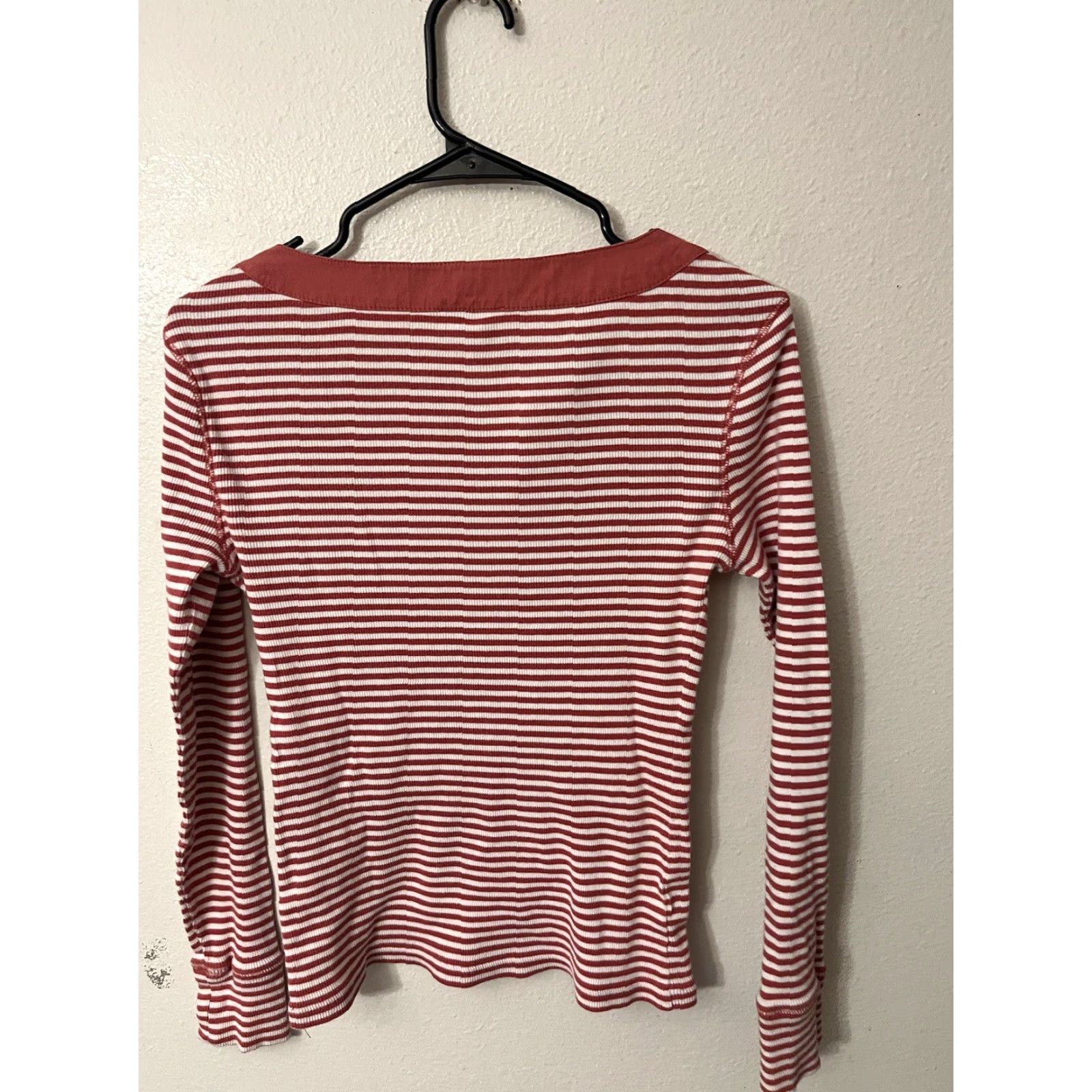 Loft VINTAGE LOFT Ann Taylor Pink Striped Pullover Sweater Women Medium Knit V-Neck Long Sleeve Slouchy Size M / US 6-8 / IT 42-44 - 2 Thumbnail