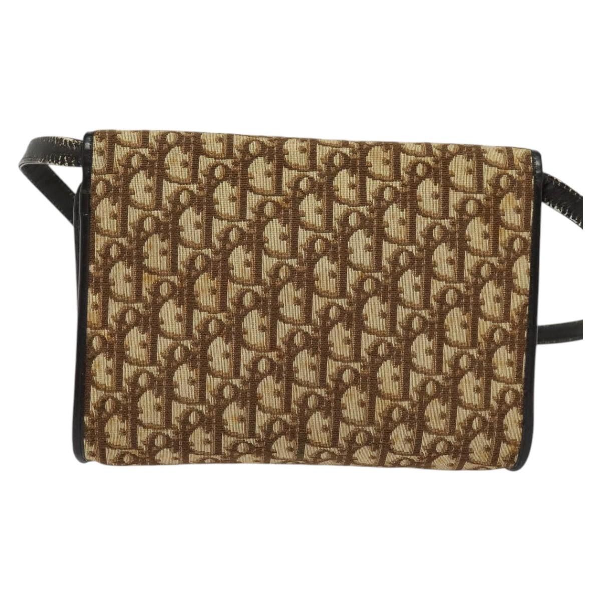 Dior DIOR Trotter Canvas Shoulder Bag Brown Gold Size ONE SIZE - 3 Thumbnail