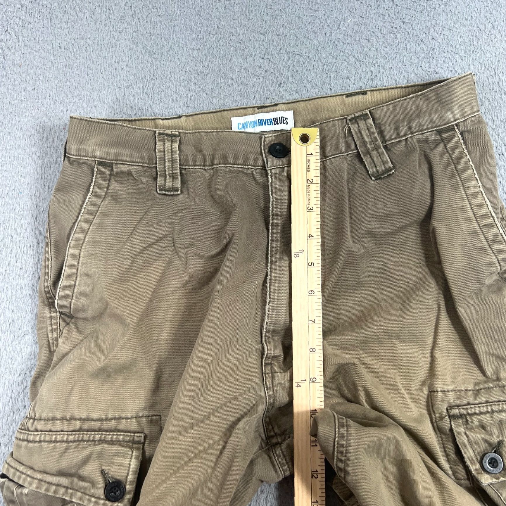 Vintage VINTAGE Canyon River Blues Shorts Mens Cargo 30 Tan Light Wash Denim Belted Pockets 11in Inseam Summer 30 Mens Size US 30 / EU 46 - 3 Thumbnail